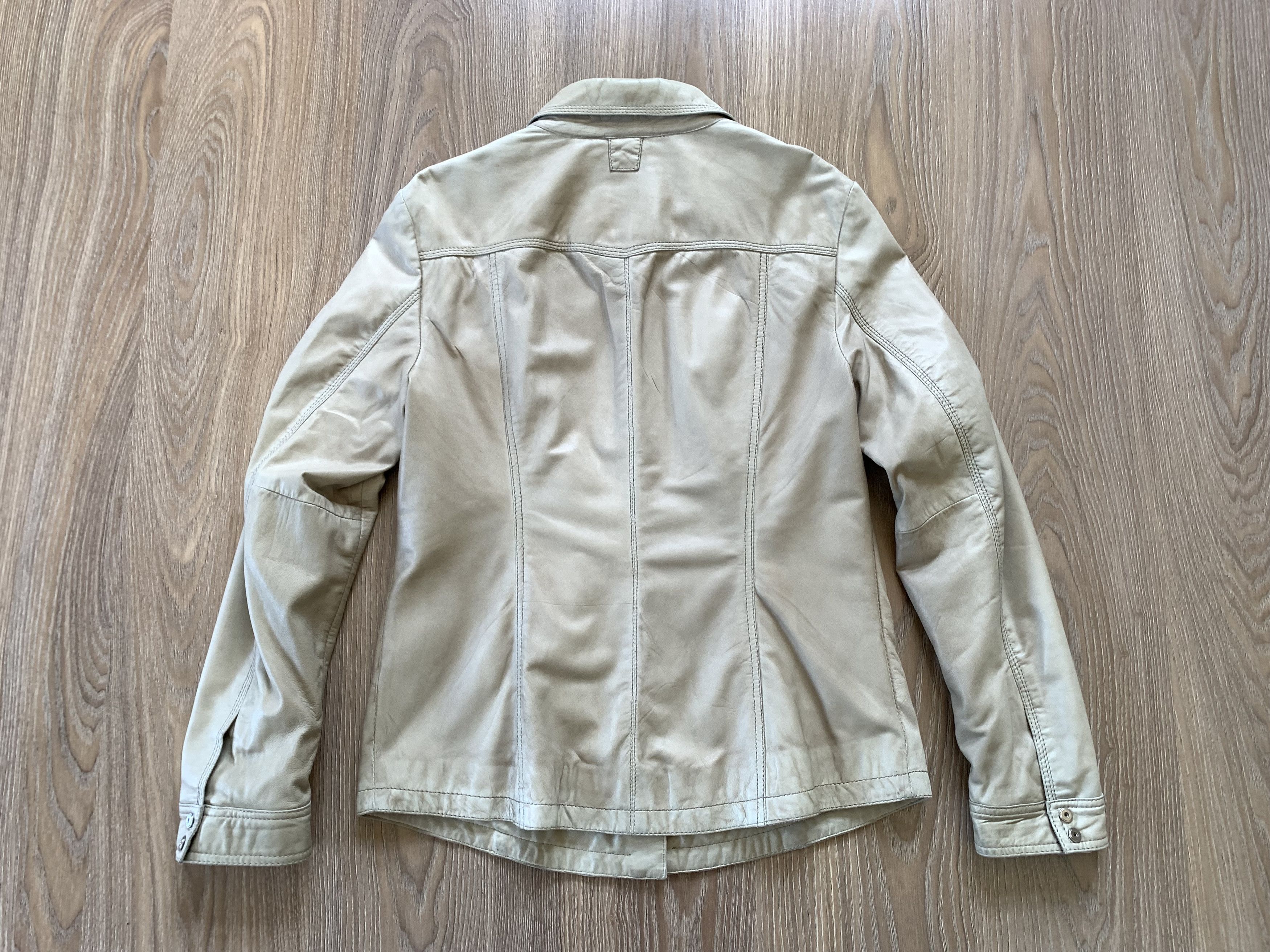 Japanese Brand Scooter Vintage Womens Beige Soft Leather Jacket Size S / US 4 / IT 40 - 3 Thumbnail