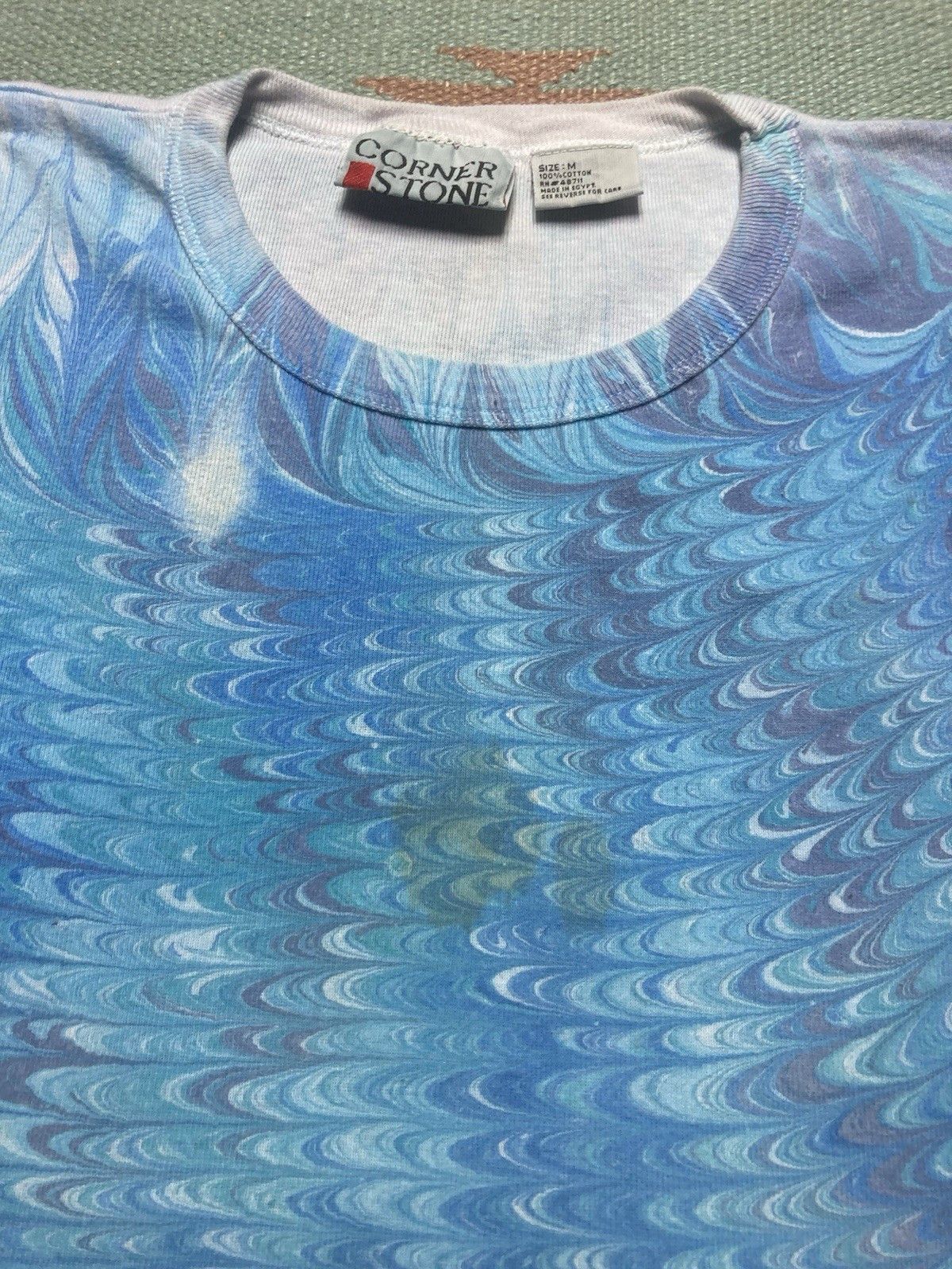 Vintage 90s t shirt peacock marble swirl print psychedelic medium Size US M / EU 48-50 / 2 - 3 Thumbnail