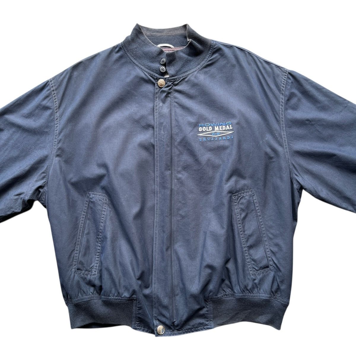 Trussardi Vintage Trussardi Rowing Gold Medal Navy Blue Bomber jacket Size US M / EU 48-50 / 2 - 3 Thumbnail