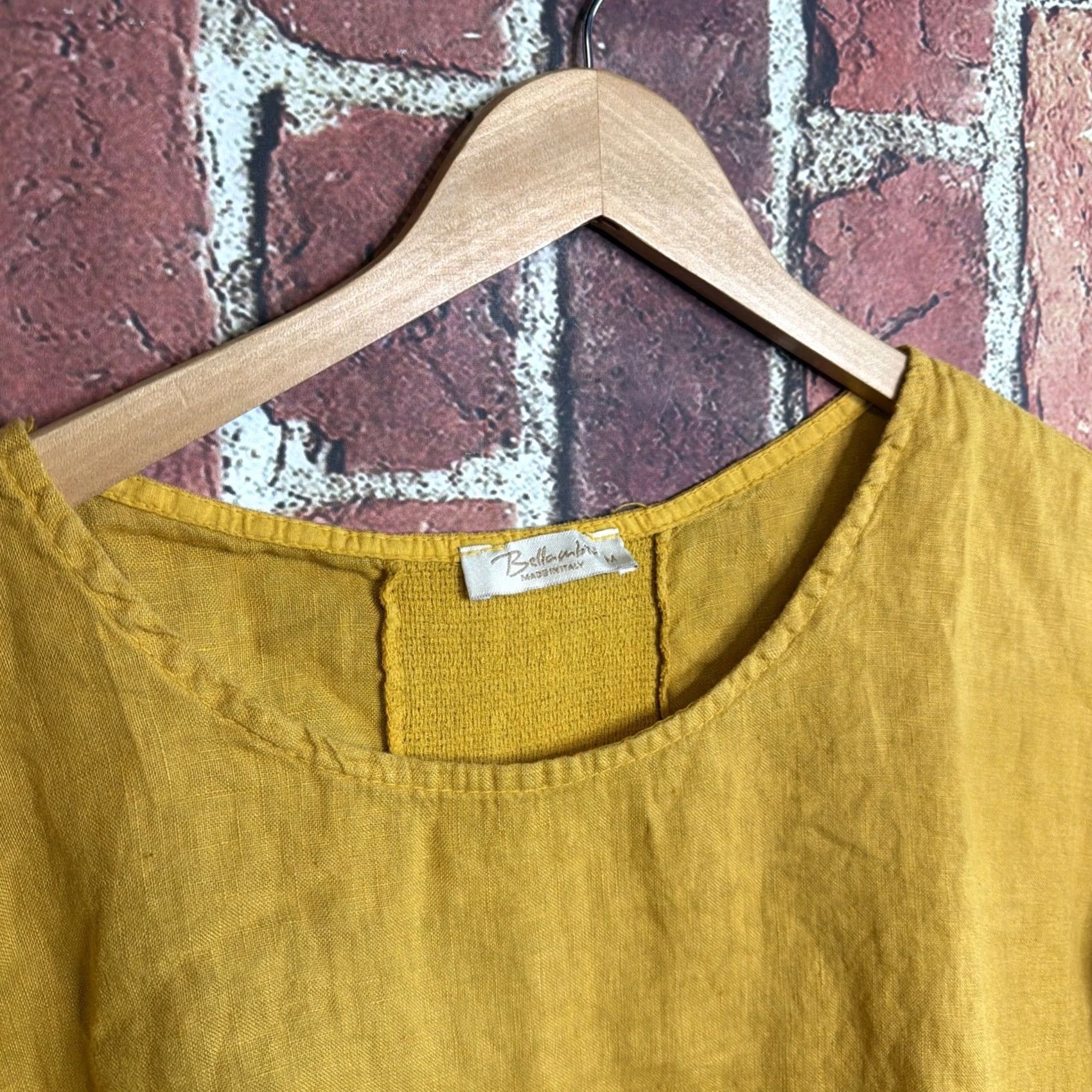 Vintage Bellambra Yellow Oversized Linen Blouse Womens Medium Italy Coastal Casual Size M / US 6-8 / IT 42-44 - 2 Thumbnail