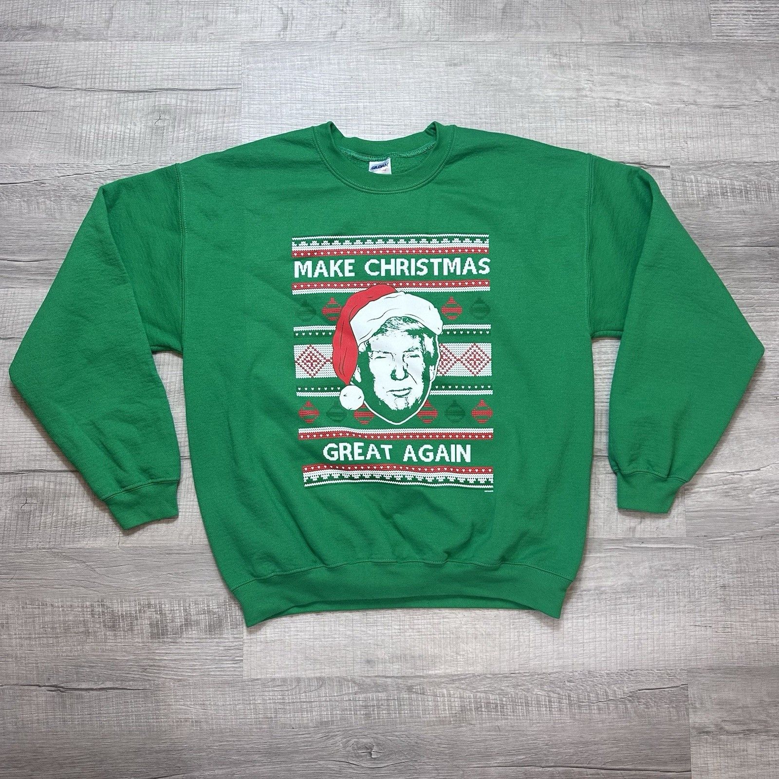 Gildan Make Christmas Great Again Sweatshirt President Trump Large Size US L / EU 52-54 / 3 - 1 Thumbnail