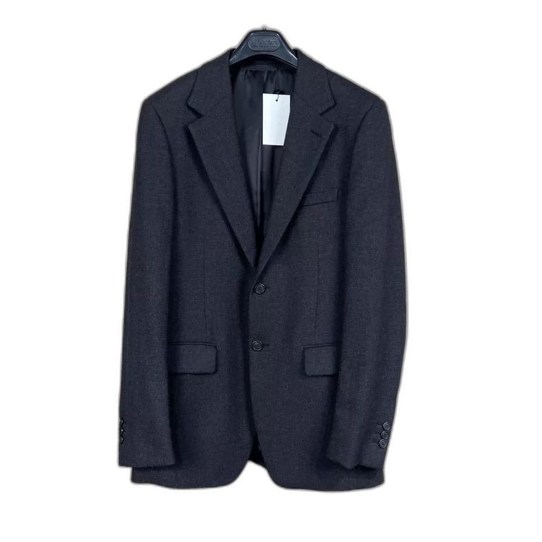 Prada Black Wool Thick Suit Jacket Size 46