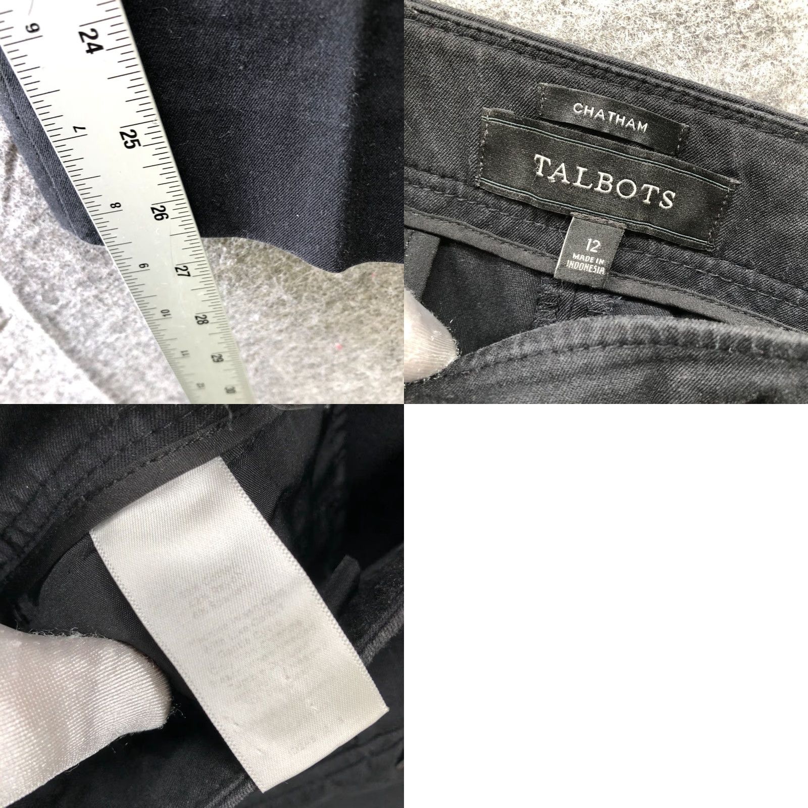 Talbots VINTAGE? No. Talbots Chatham Ankle Pants Womens 12 Black Chino Slim Stretch Size 34" / US 12 / IT 48 - 8 Thumbnail