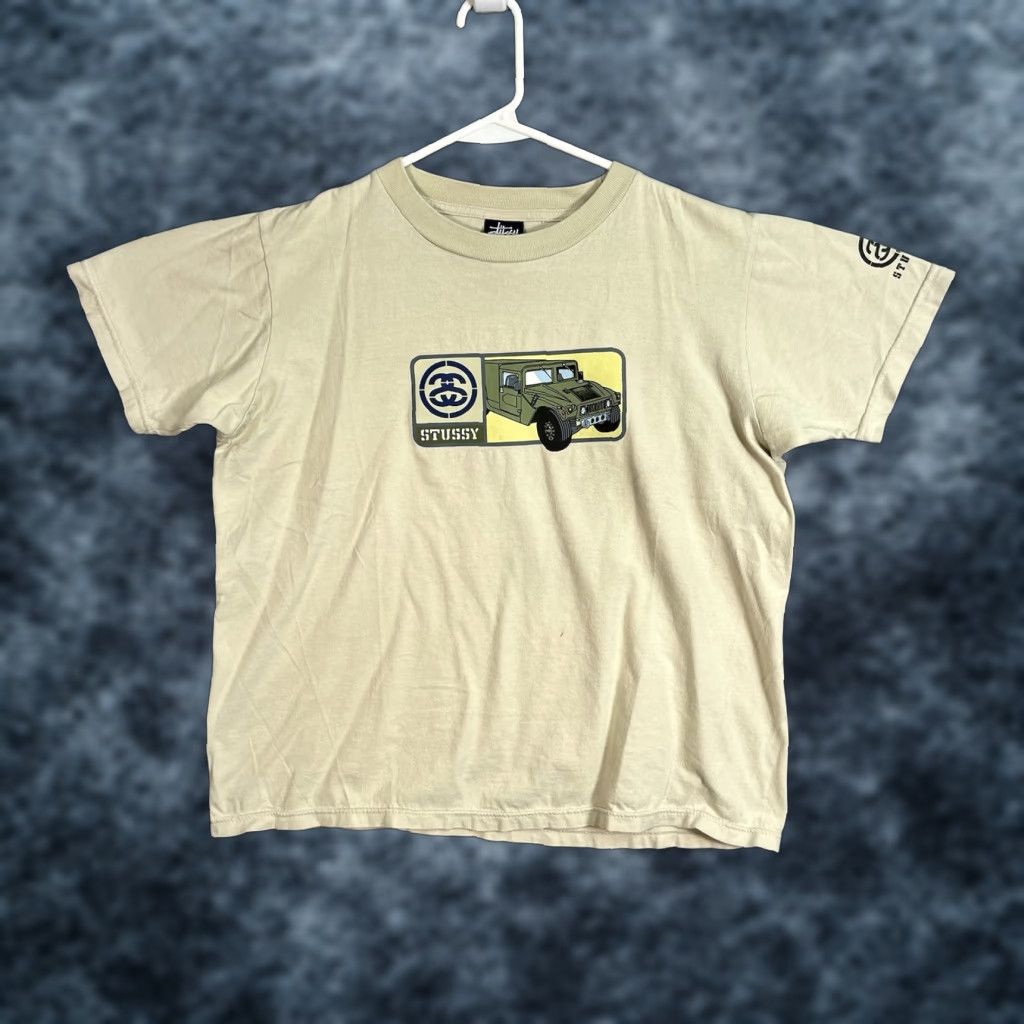 Vintage VINTAGE Stussy Military Hummer Humvee T Shirt Adult Medium Beige Mens Size US M / EU 48-50 / 2 - 1 Thumbnail