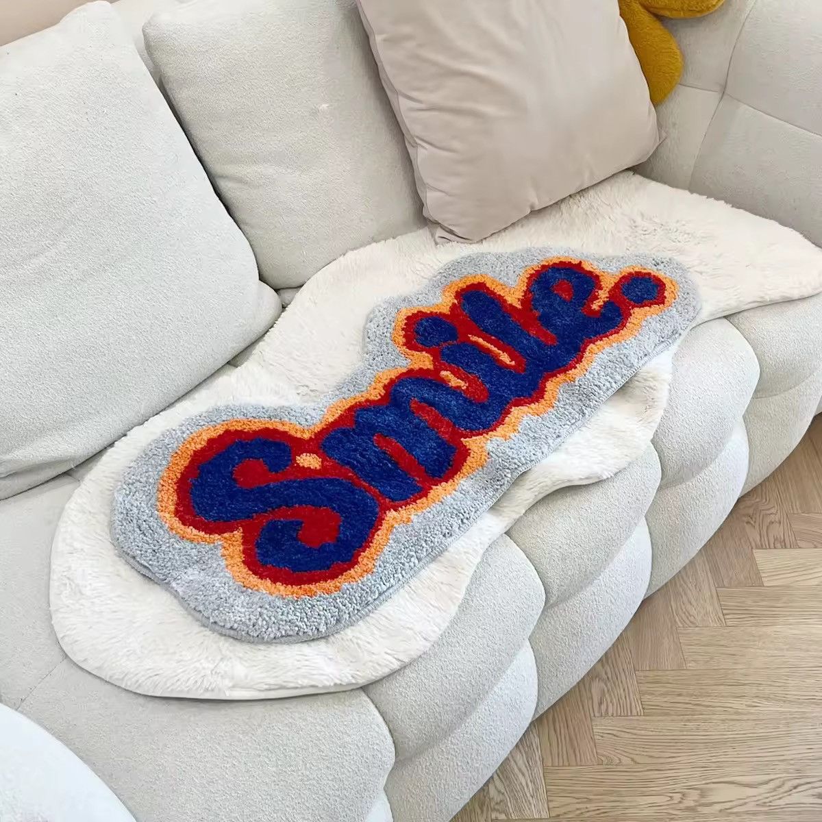Handmade Smile Home Decoration Fluffy Rug Carpet Size ONE SIZE - 4 Thumbnail