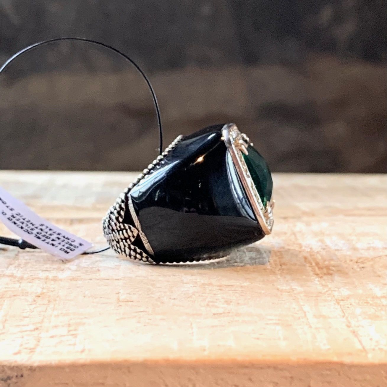 Gucci Gucci Black Enamel Crystal GG Cocktail Ring Size ONE SIZE - 5 Thumbnail