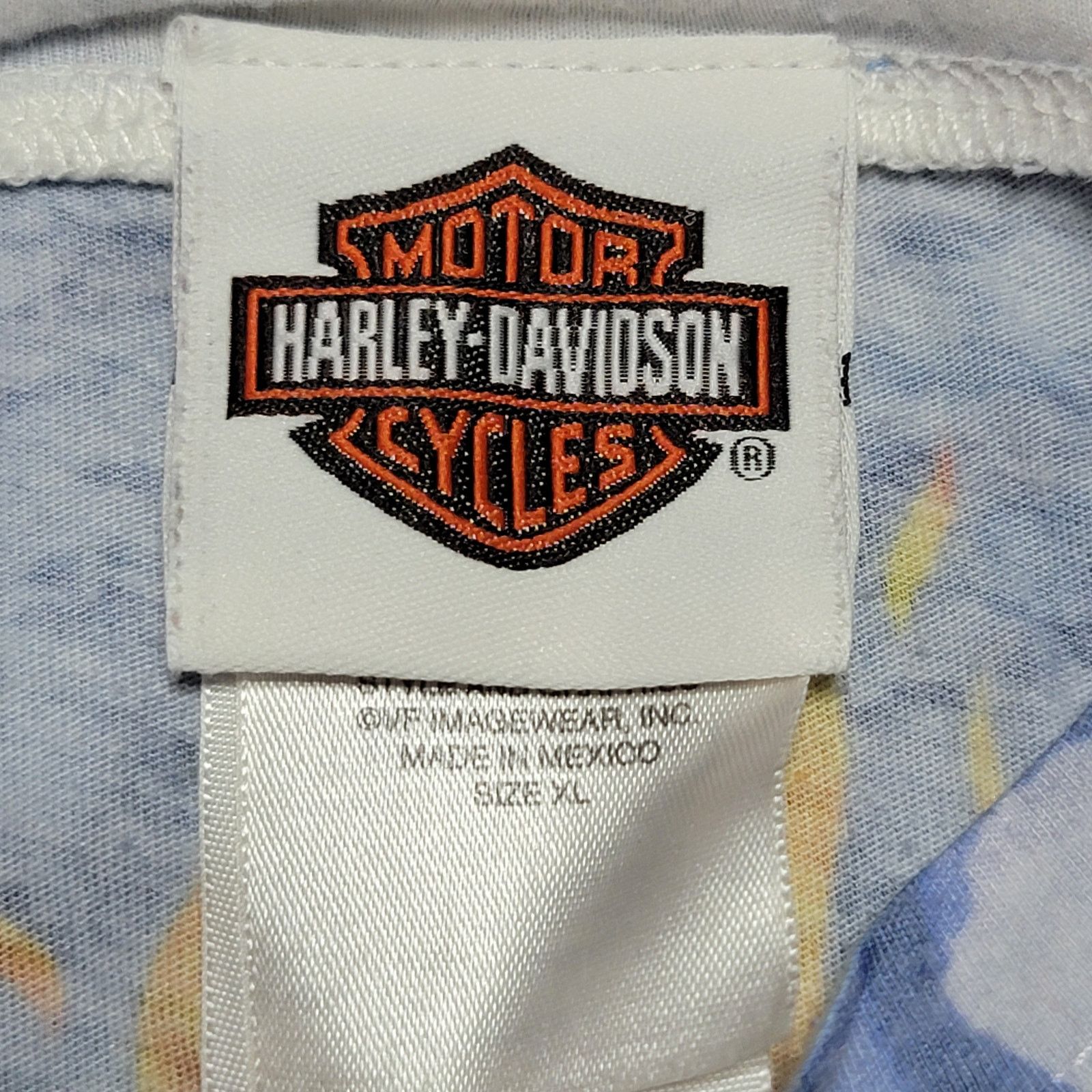 Harley Davidson Harley-Davidson Lt. Blue Blouse Flame Roses - Size Small Size S / US 4 / IT 40 - 6 Thumbnail