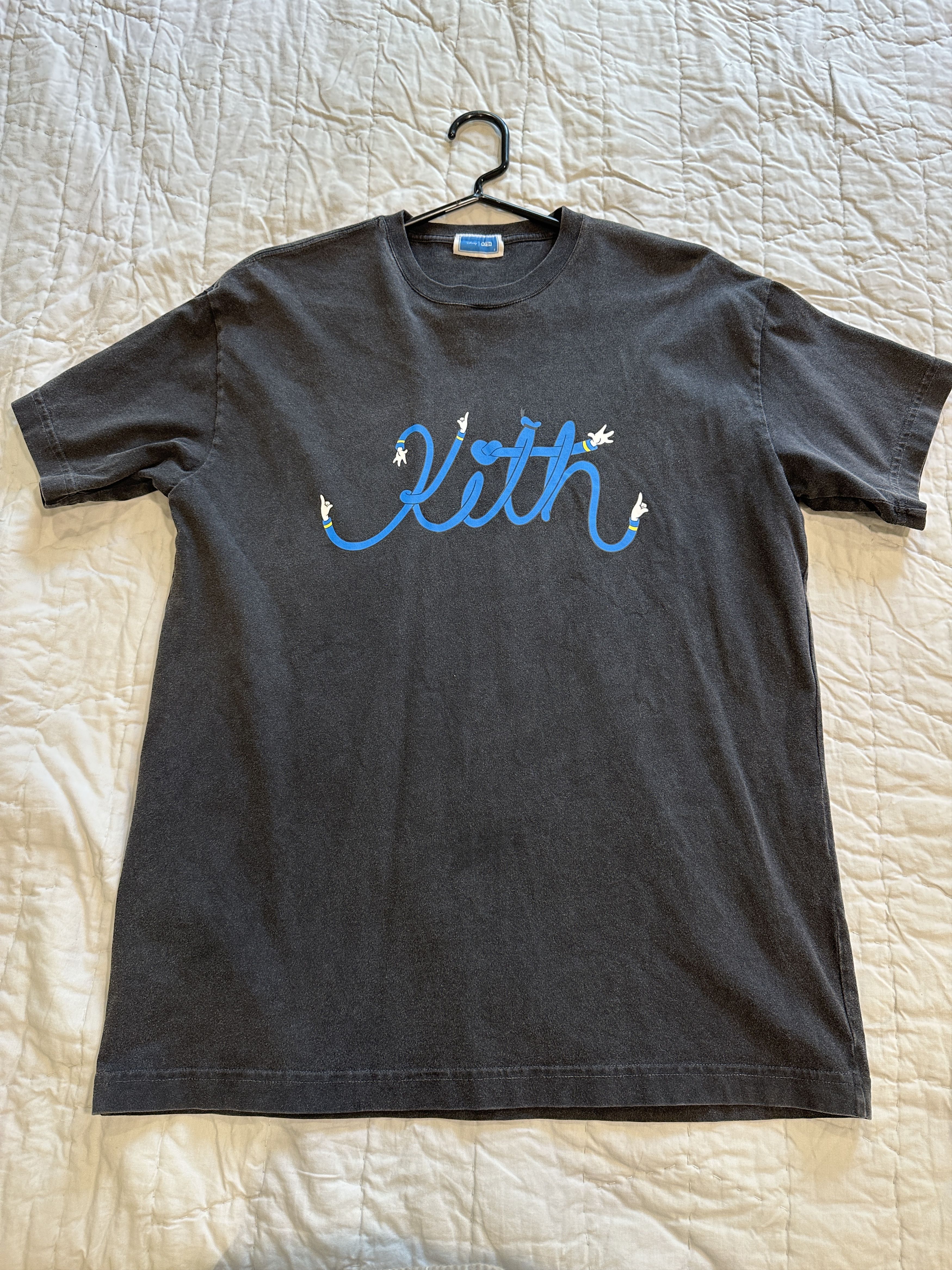 Kith Kith Angelic Script logo tee Sandrift | Grailed