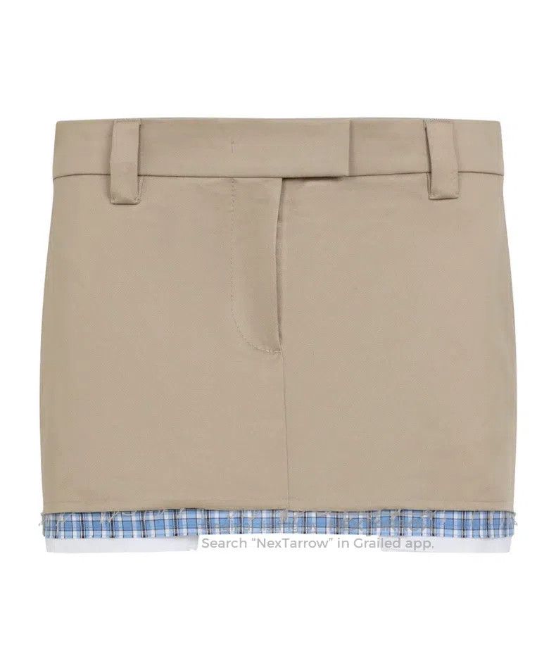 Miu Miu Miu Miu 40 Retro literary style Khaki ultra-short overskirt Size 39" - 9 Thumbnail