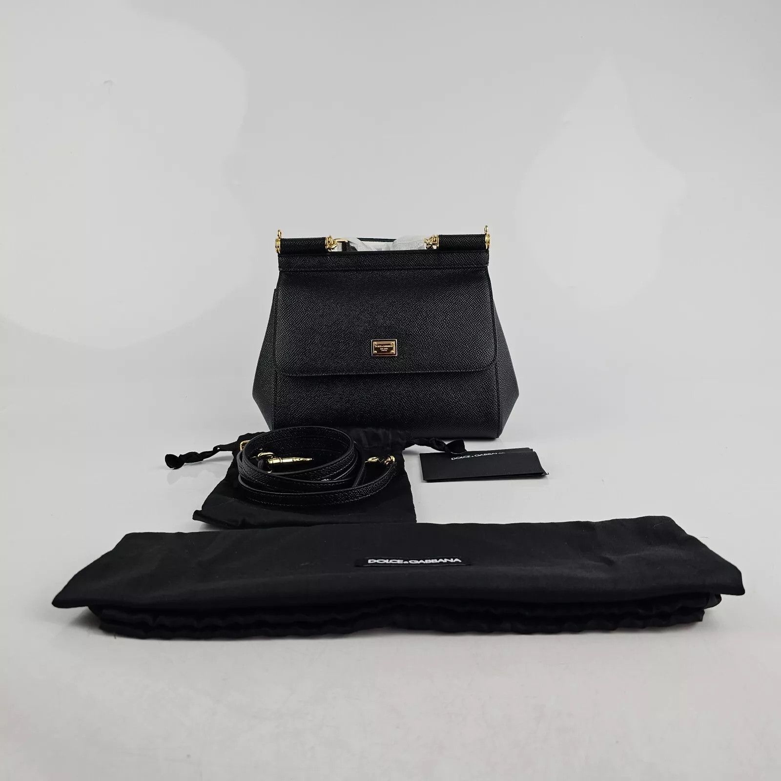 Dolce & Gabbana D&G Medium Sicily Black Leather Top Handle Bag Size ONE SIZE - 2 Thumbnail