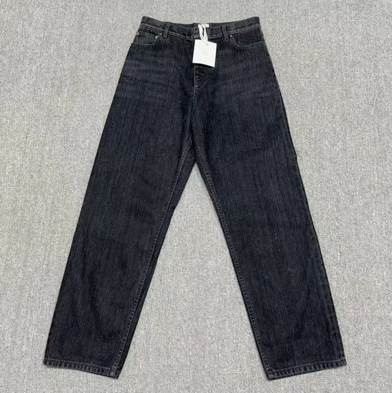 Dior Dior Black Cotton Logo Casual Pants 0089 Size US 27 - 1 Thumbnail