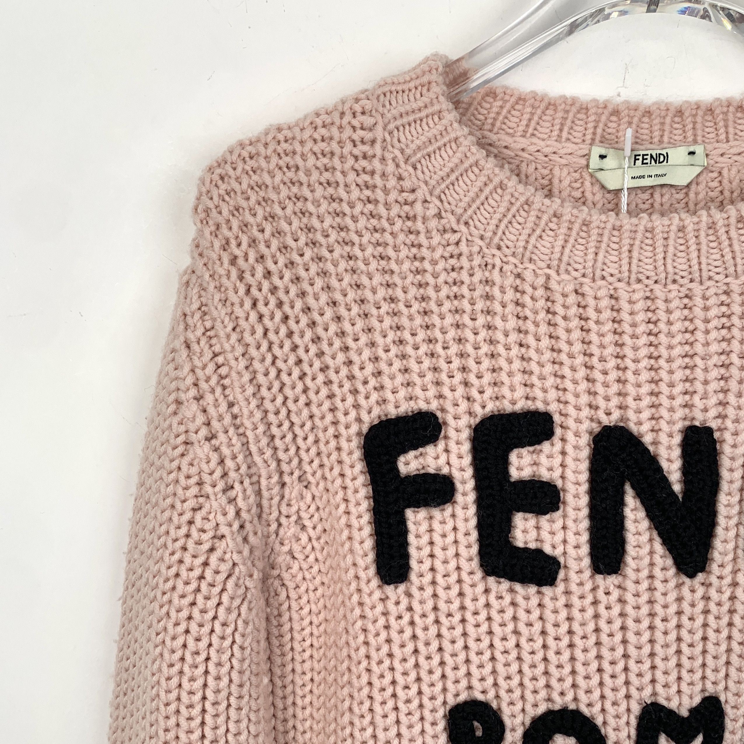 Fendi Fendi Wool Logo Embroidered Crewneck Sweater (XS) Size XS / US 0-2 / IT 36-38 - 6 Thumbnail