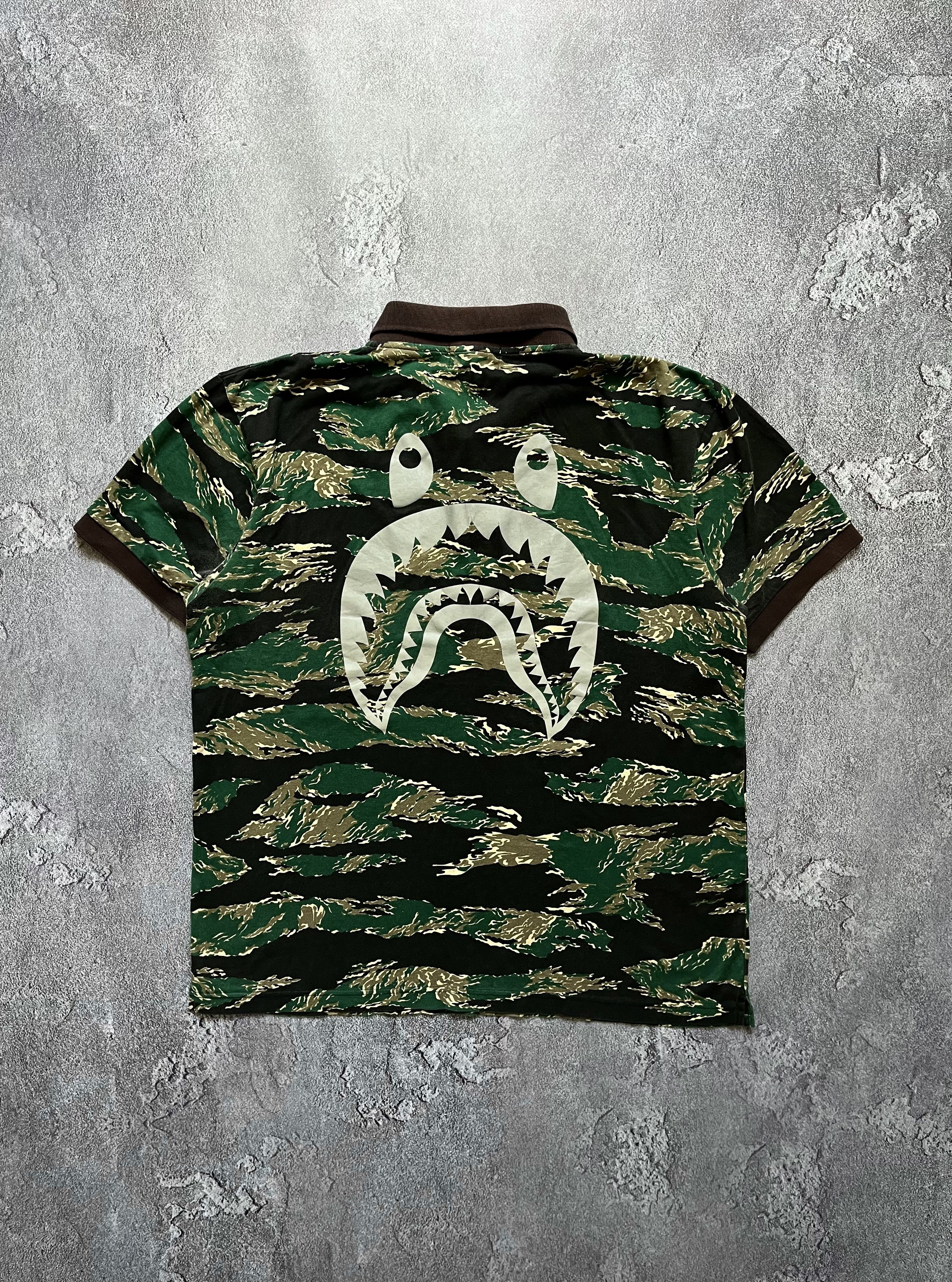 Bape Bape Mix Camo Relaxed Side Shark Polo | Grailed