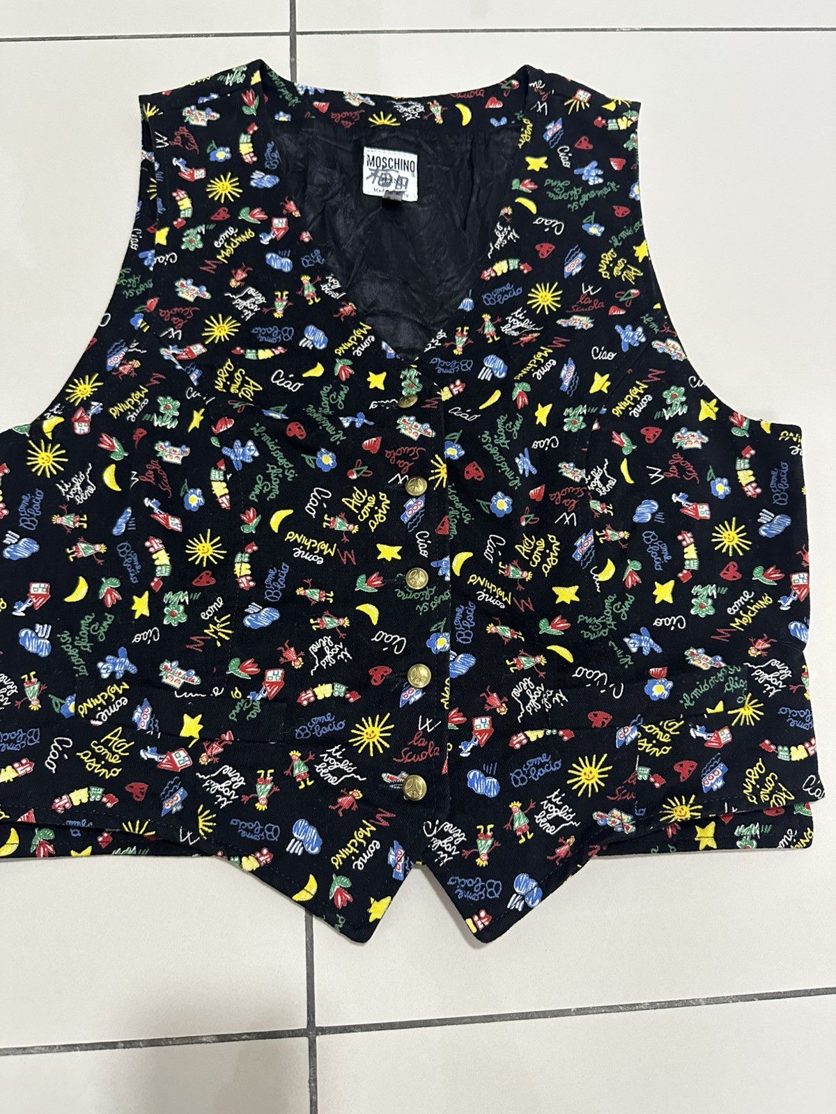 Moschino Vintage Moschino WaistCoat Vest Full Print Design Size M / US 6-8 / IT 42-44 - 4 Thumbnail
