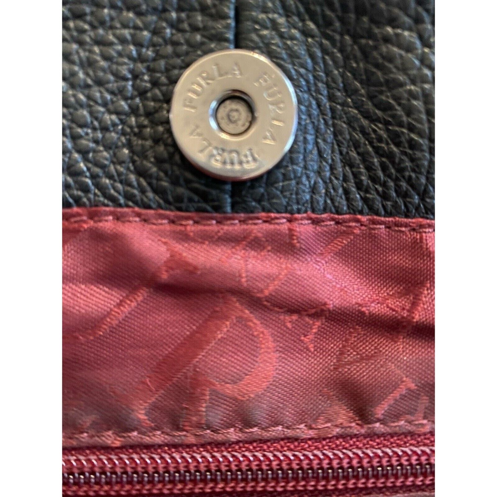 Furla Furla Soft Pebble Double Handle Black Hobo Bag Size ONE SIZE - 10 Thumbnail