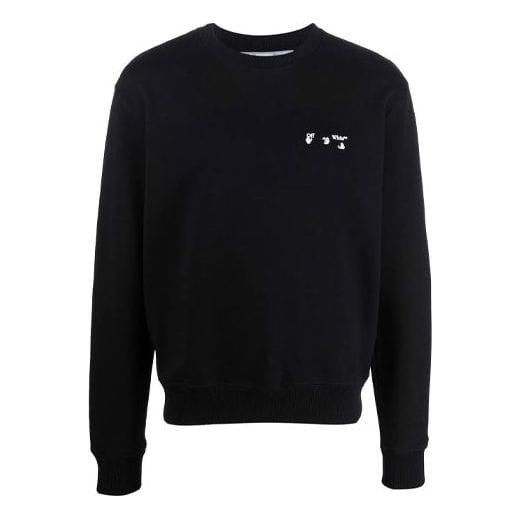 Off-White o1gr1nt1124 Ow Logo Slim Crewneck Sweatshirt in Black 