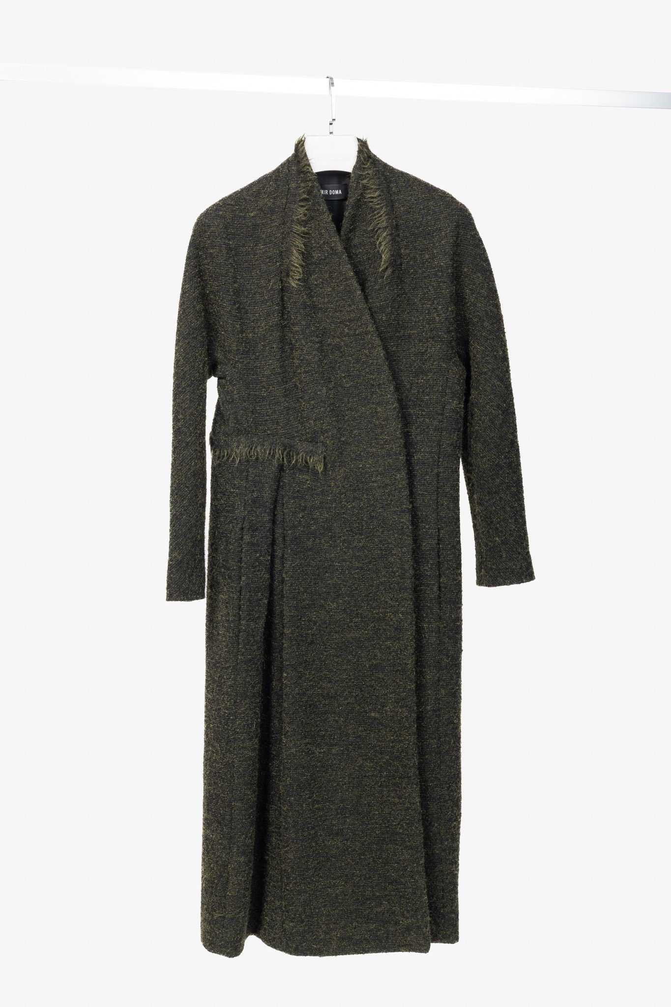 Damir Doma Damir Doma PF15 Green Wool-Blend Fringe-Trim Coat Size S / US 4 / IT 40 - 1 Thumbnail
