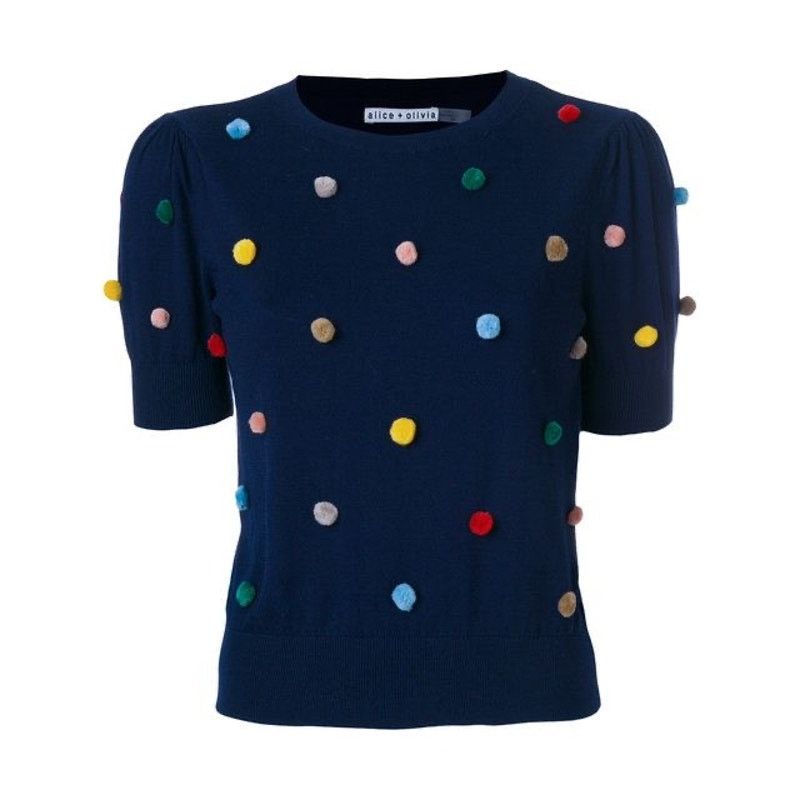 Alice + Olivia Alice + Olivia Brady Pompom-embellished Knitted Sweater XS Size XS / US 0-2 / IT 36-38 - 1 Thumbnail