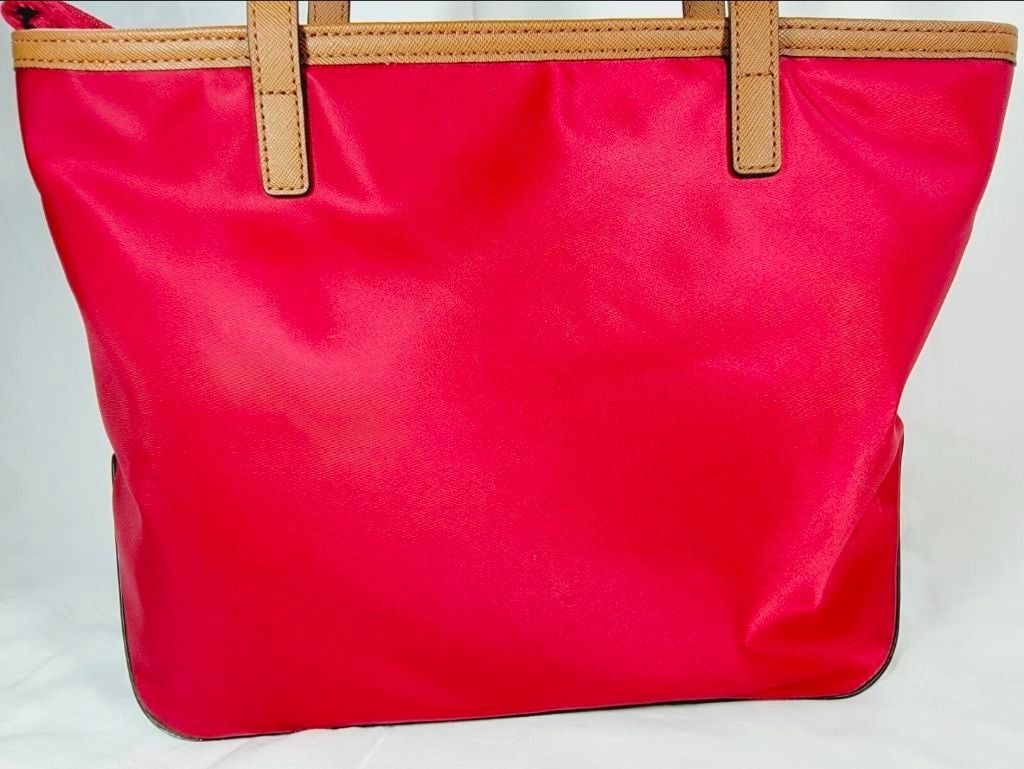 Michael Kors Women's Michael Kors Red & Brown Nylon Tote Bag Size ONE SIZE - 4 Thumbnail