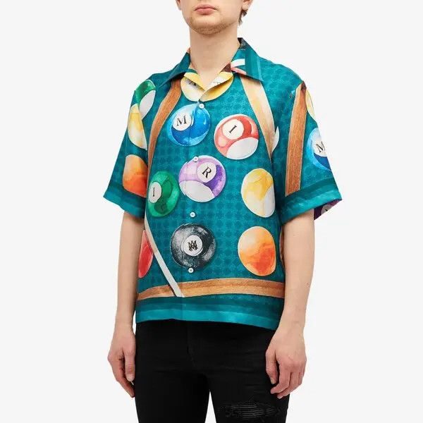 Amiri o1h1sh10525 Billiards Bowling Shirt in Evergreen Size US XL / EU 56 / 4 - 2 Thumbnail