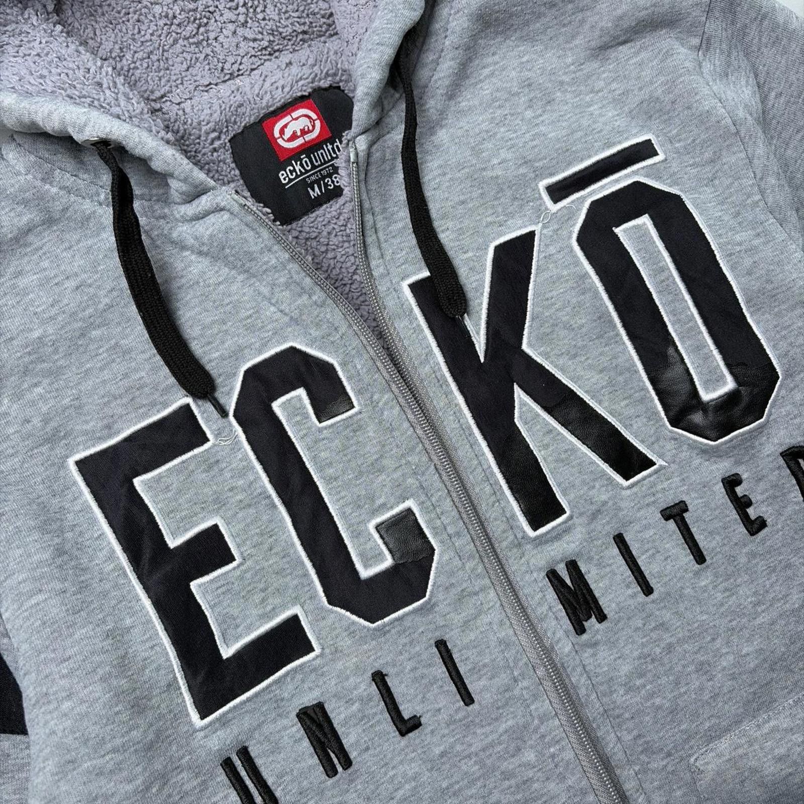 Ecko Unltd. Y2K Grey Ecko Unltd Grunge Sherpa Lined Skater Zip Up Hoodie Size US M / EU 48-50 / 2 - 6 Thumbnail