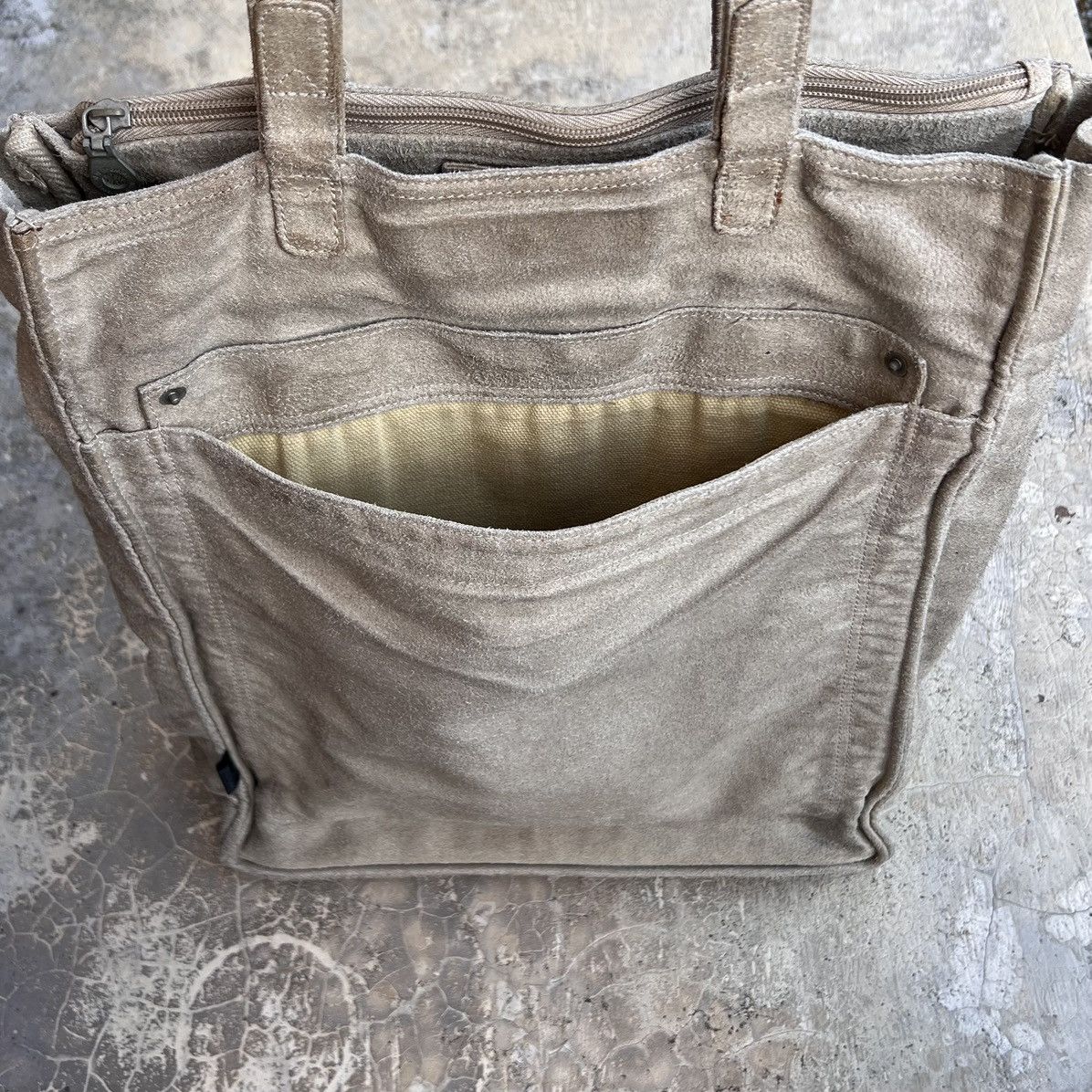 Tete Homme Tete Homme Issey Miyake Suede Leather Tote Bag Size ONE SIZE - 5 Thumbnail