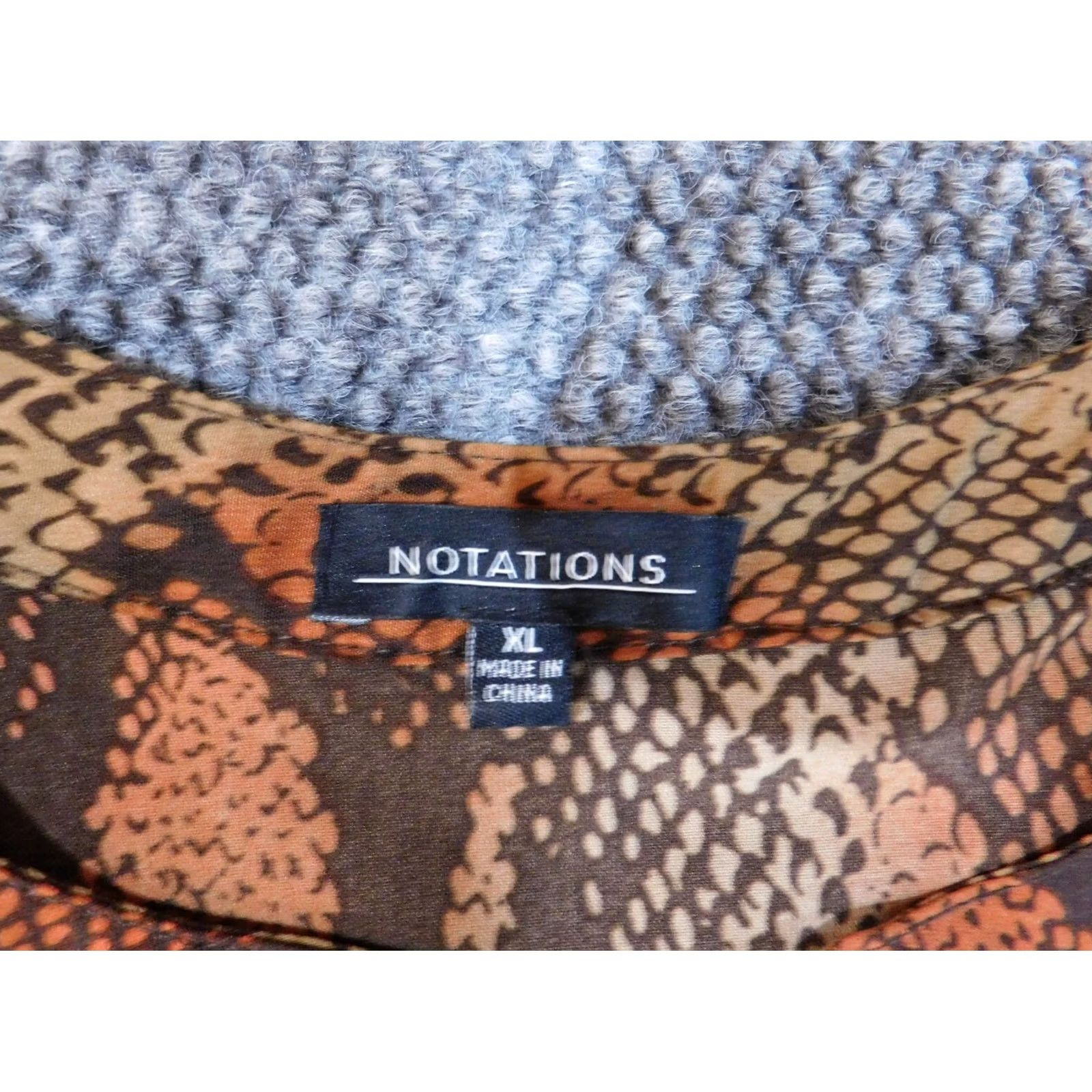 Vintage Notations Womens Button-Up Blouse XL Brown Polka Dot Crew Neck Pullover Casual Top Button Size XL / US 12-14 / IT 48-50 - 5 Thumbnail