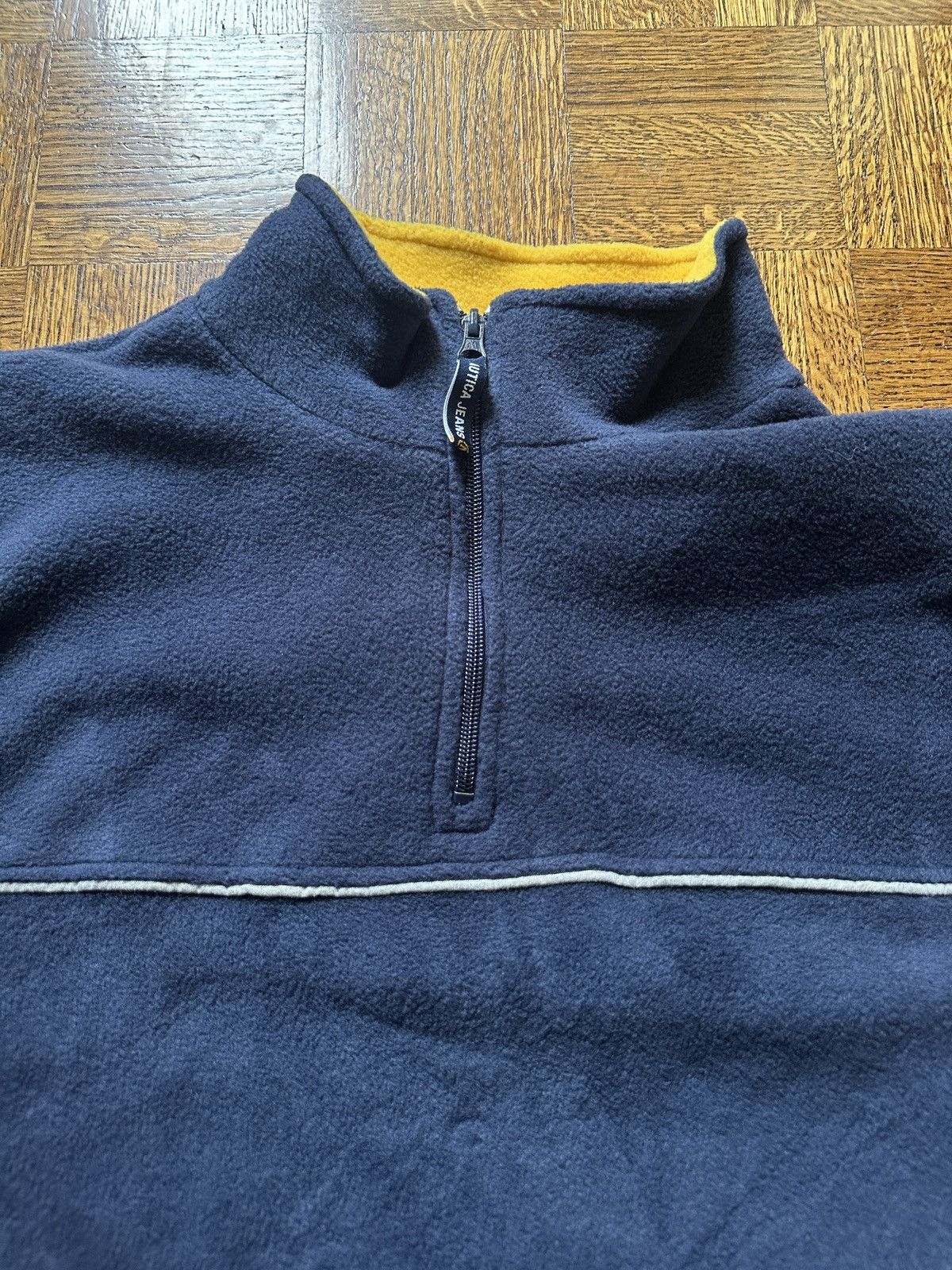 Nautica Vintage Nautica Jeans Embossed 1/4 Zip Fleece Pullover Size US XL / EU 56 / 4 - 4 Thumbnail