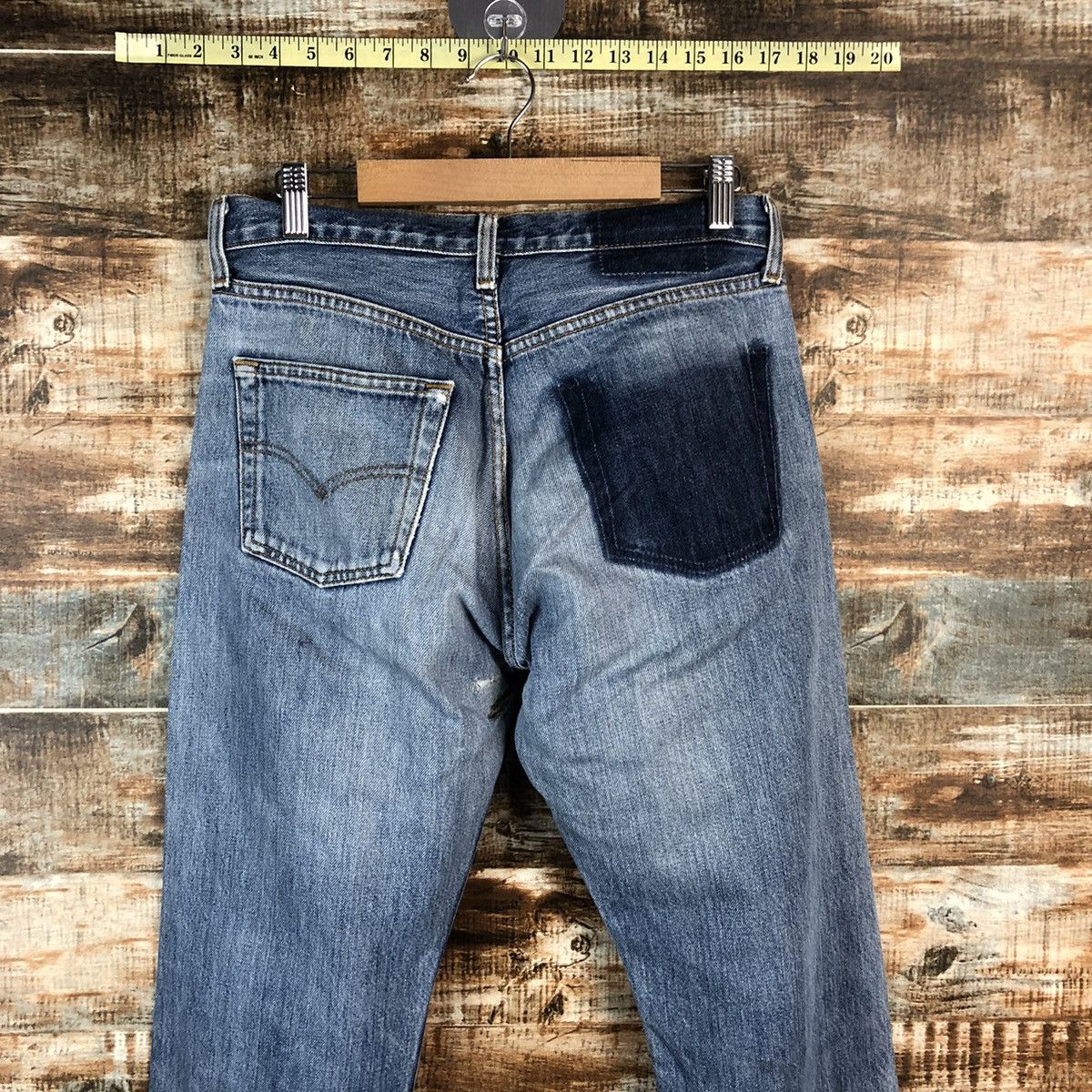 Japanese Brand DL Japan vintage ripped style Blue Denim Pants #C141 Size US 30 / EU 46 - 16 Thumbnail
