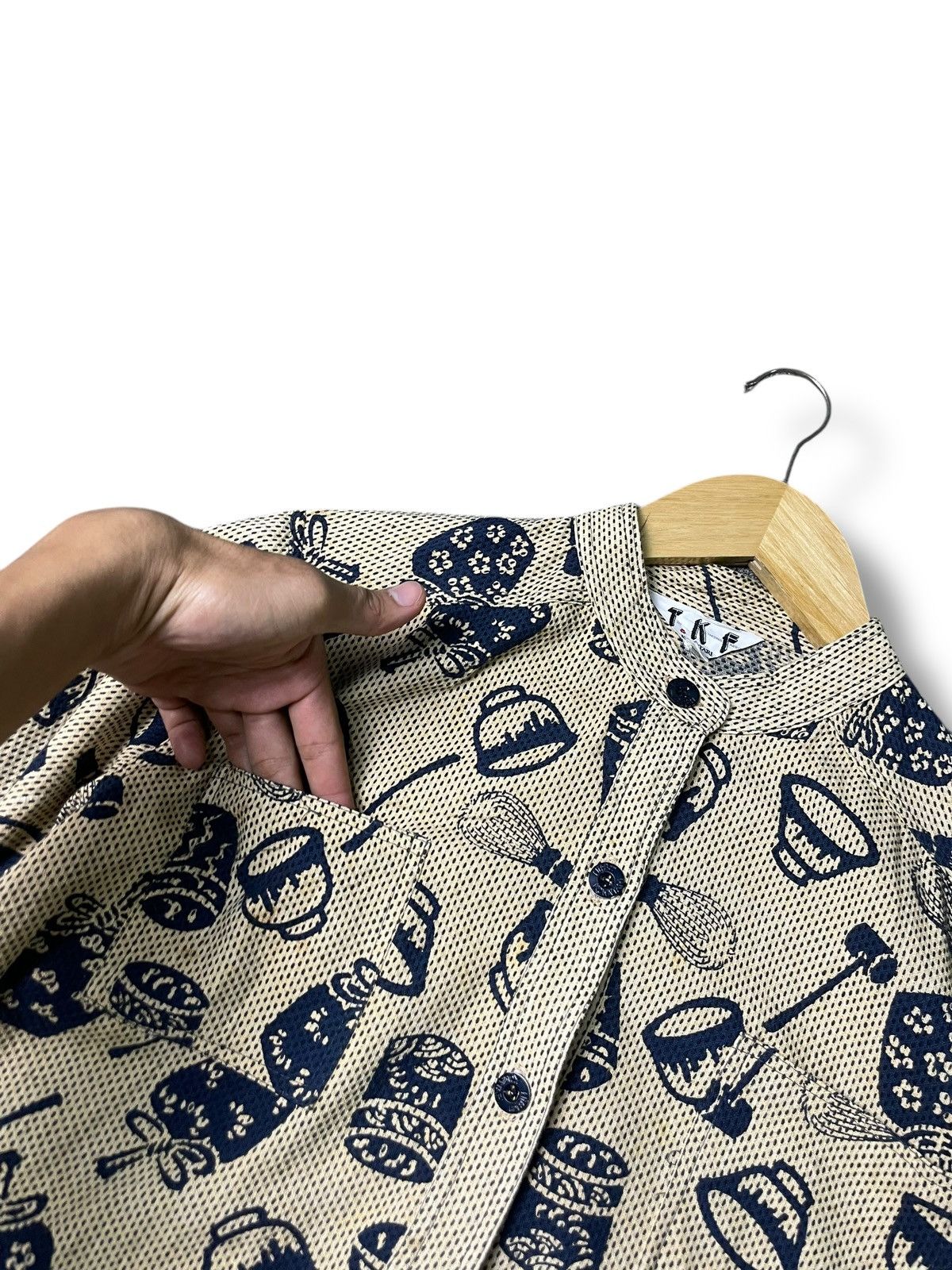 Japanese Brand × Vintage Kowatari Brand Hand Printed Button Up Shirts (77) Size US XXS / EU 40 - 6 Thumbnail