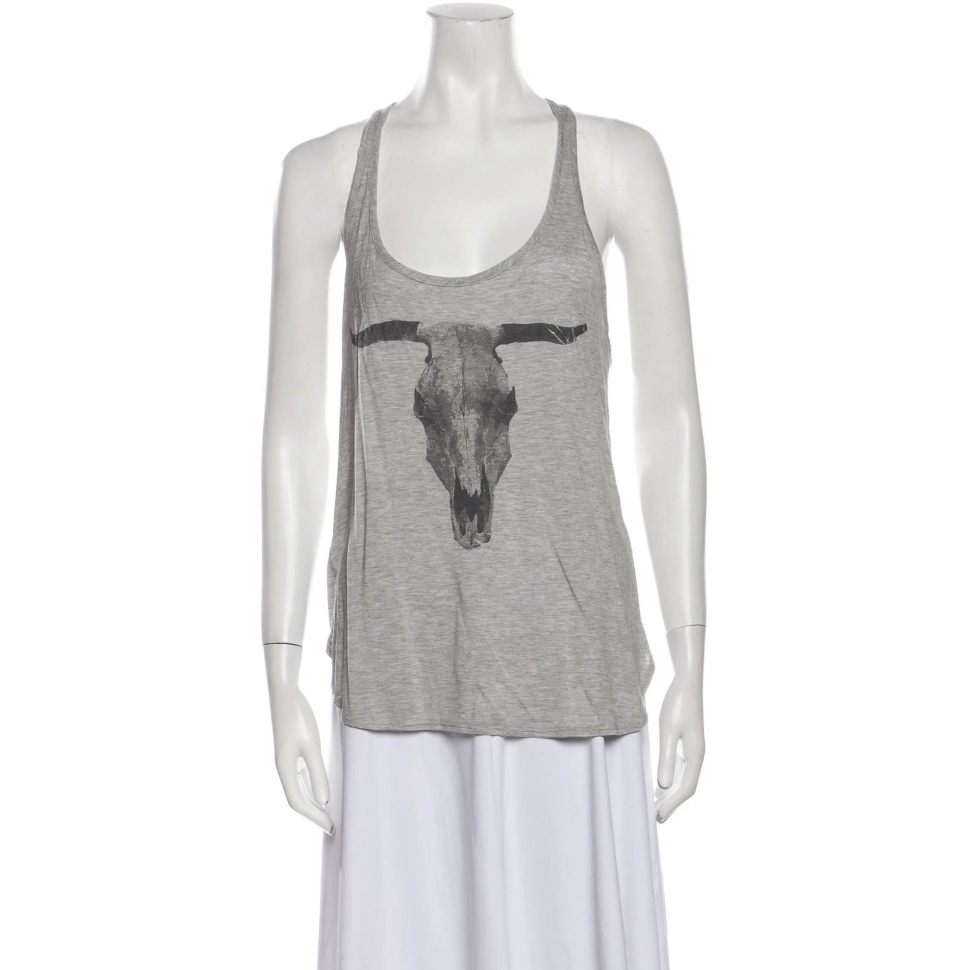 Haute Hippie Haute Hippie Longhorn Graphic Soft Racerback Tank Top Size S / US 4 / IT 40 - 1 Thumbnail