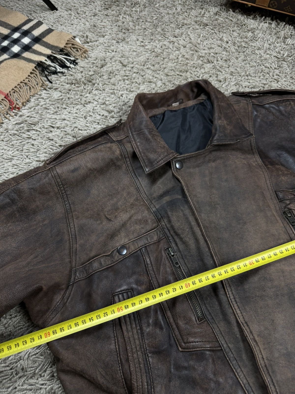 Vintage Vintage leather bomber jacket 90s original retro casual item Size US L / EU 52-54 / 3 - 6 Thumbnail