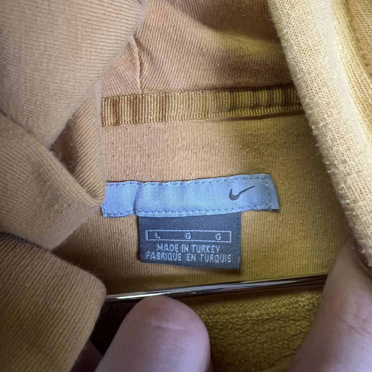 Nike 2000s Nike Pullover Hoodie - Yellow Y2K Swoosh Logo Vintage Size US L / EU 52-54 / 3 - 6 Thumbnail