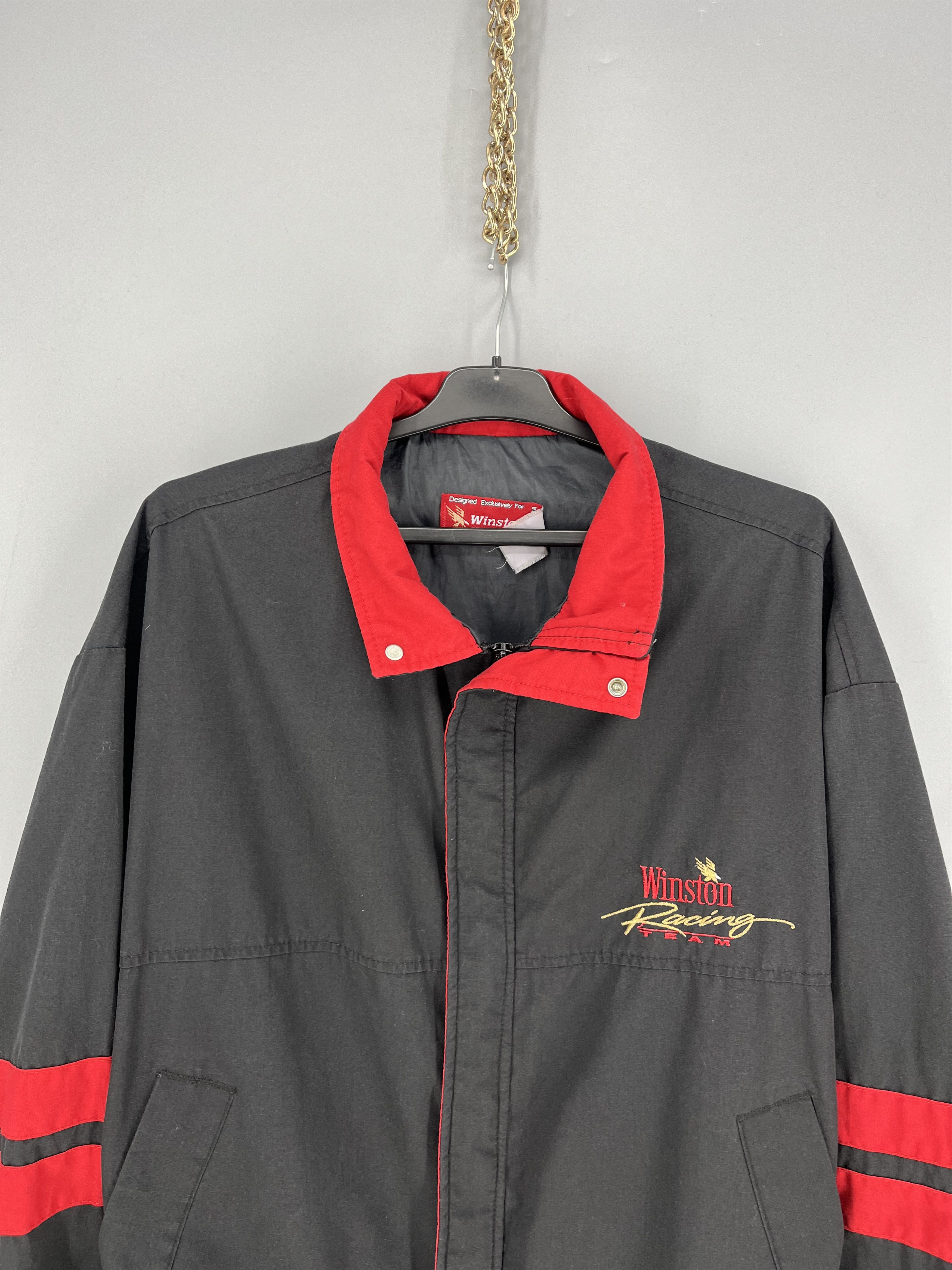 Vintage Winston by Swingster Mens Jacket Unknown Black Zip Up Racing Size US XL / EU 56 / 4 - 6 Thumbnail