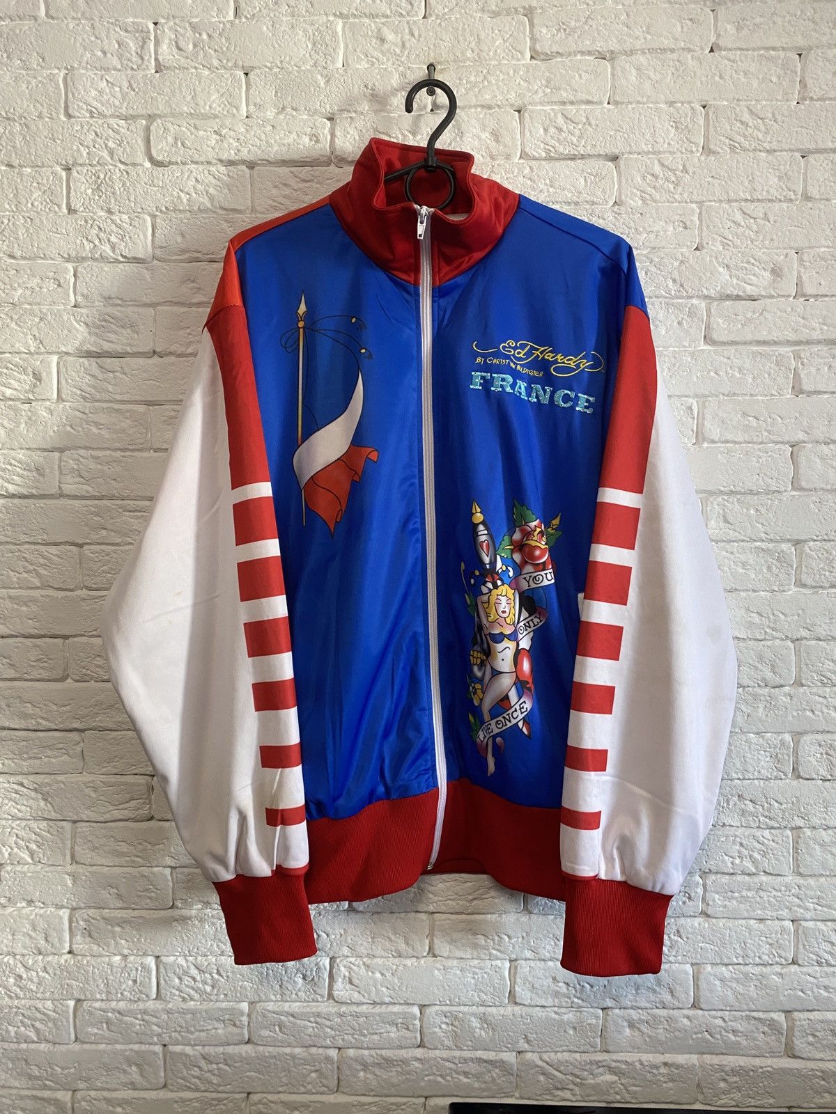 Ed Hardy × Japanese Brand × Vintage Vintage Ed Hardy By Christian Audigier Y2K Track Jacket Size US XL / EU 56 / 4 - 1 Thumbnail