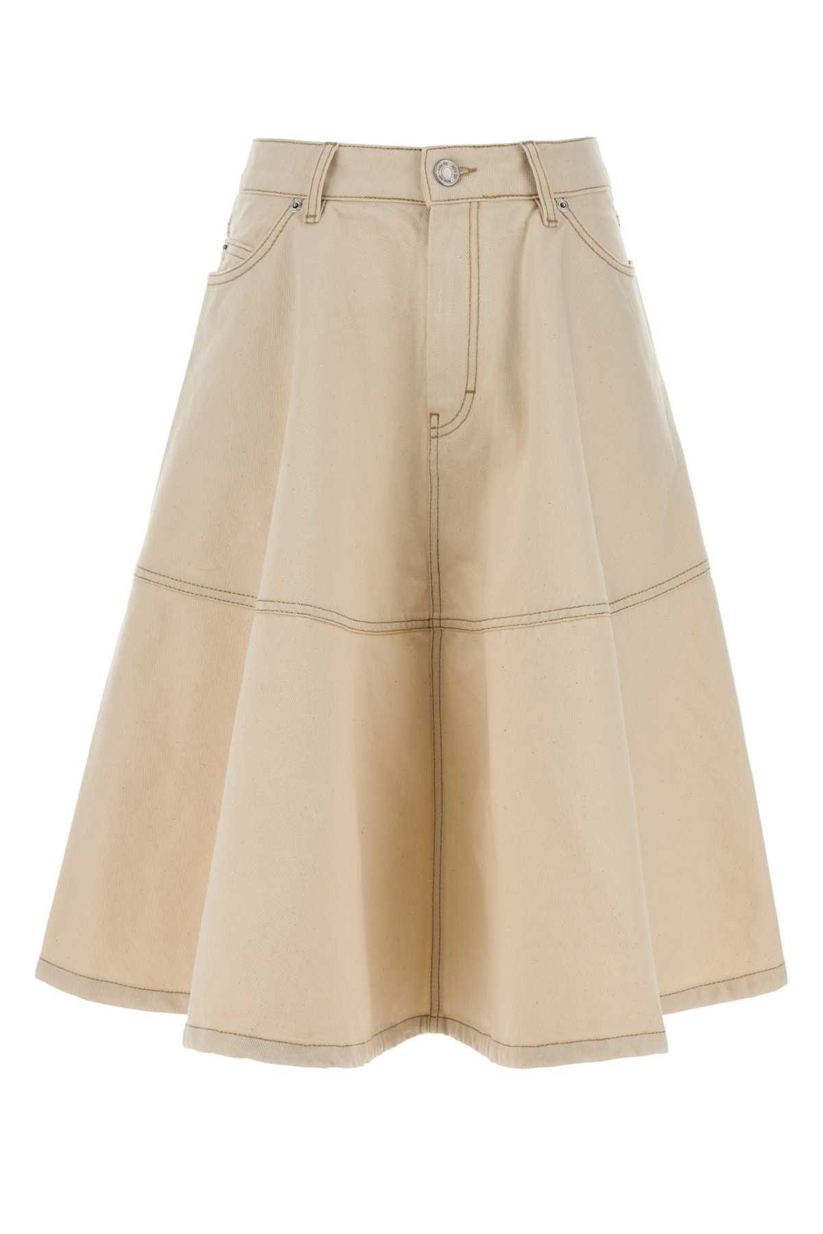 AMI Melange Ivory Denim Skirt Size 27" / US 4 / IT 40 - 1 Thumbnail