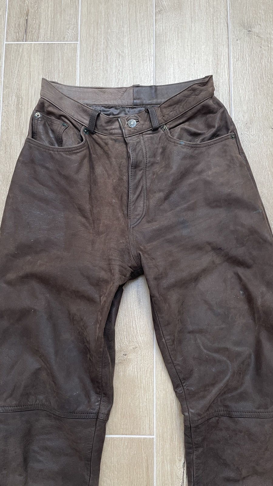 Leather Tomahawk Vintage 90s Y2K Brown Cowboy Genuine Leather Pants Size US 31 - 4 Thumbnail