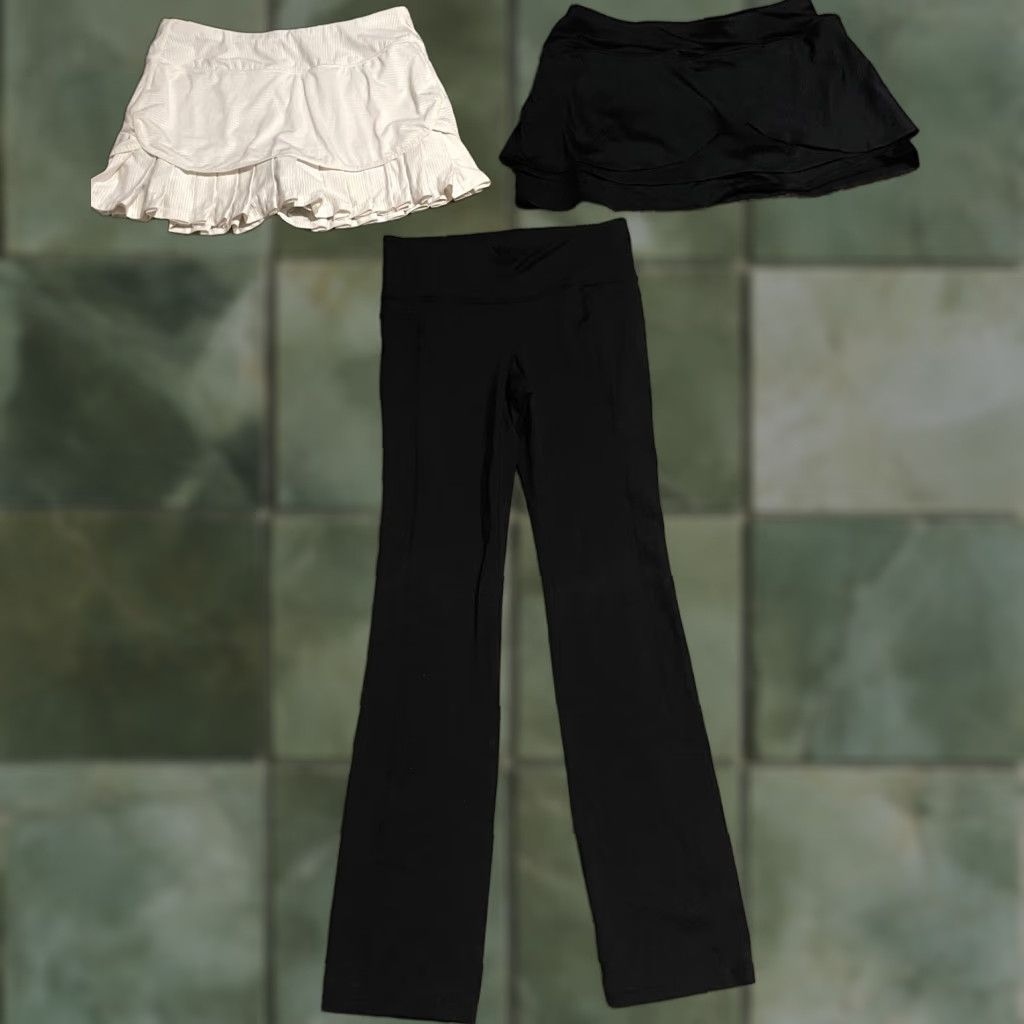 Athleta Athleta Skirt Skort Tennis Skirt M Blk Cream Leggings Black Womens Size 32" / US 10 / IT 46 - 1 Thumbnail