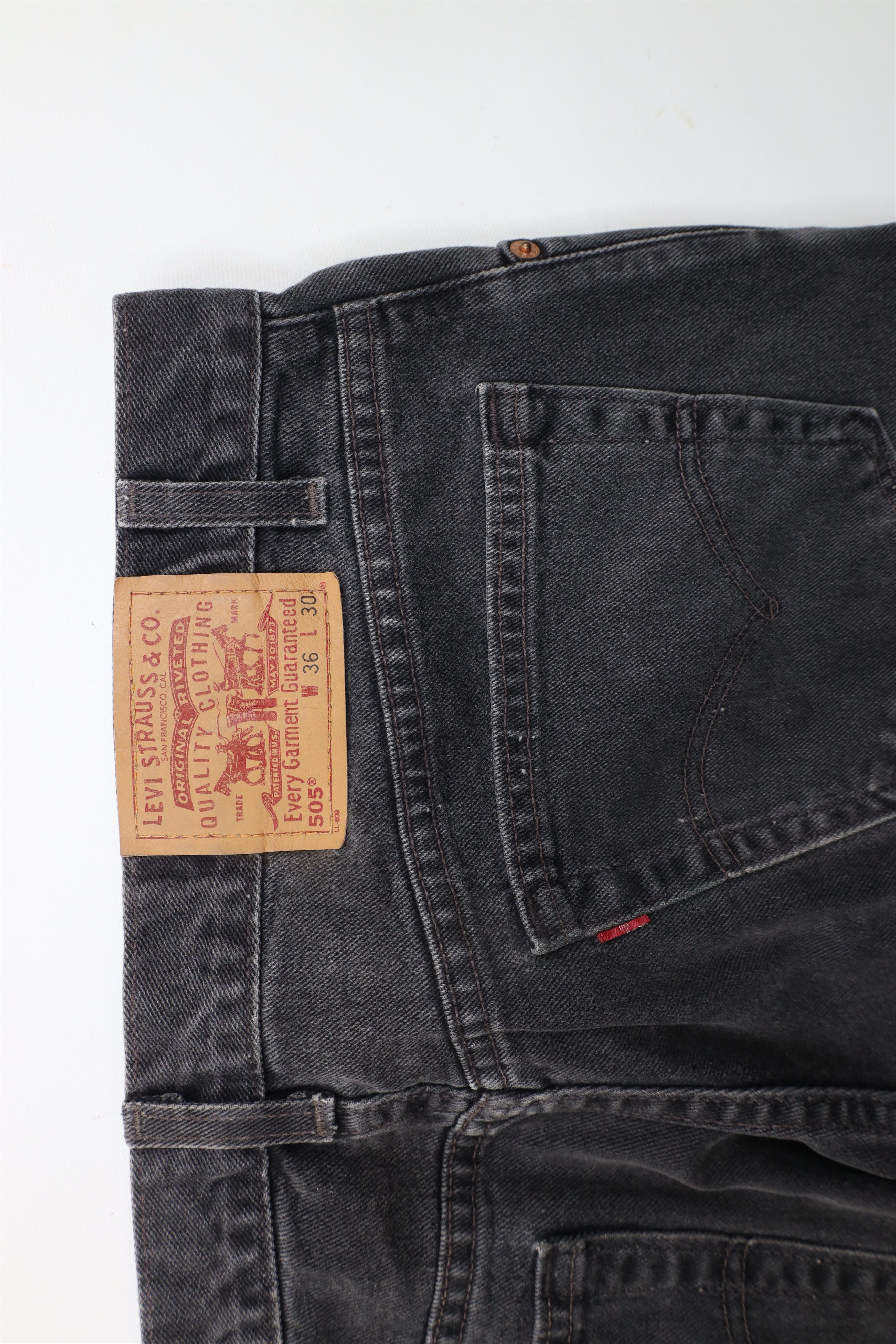 Levi's × Vintage Vintage Y2K 2001 Levis 505 Fit Straight Leg Jeans Black USA Size US 36 / EU 52 - 14 Thumbnail