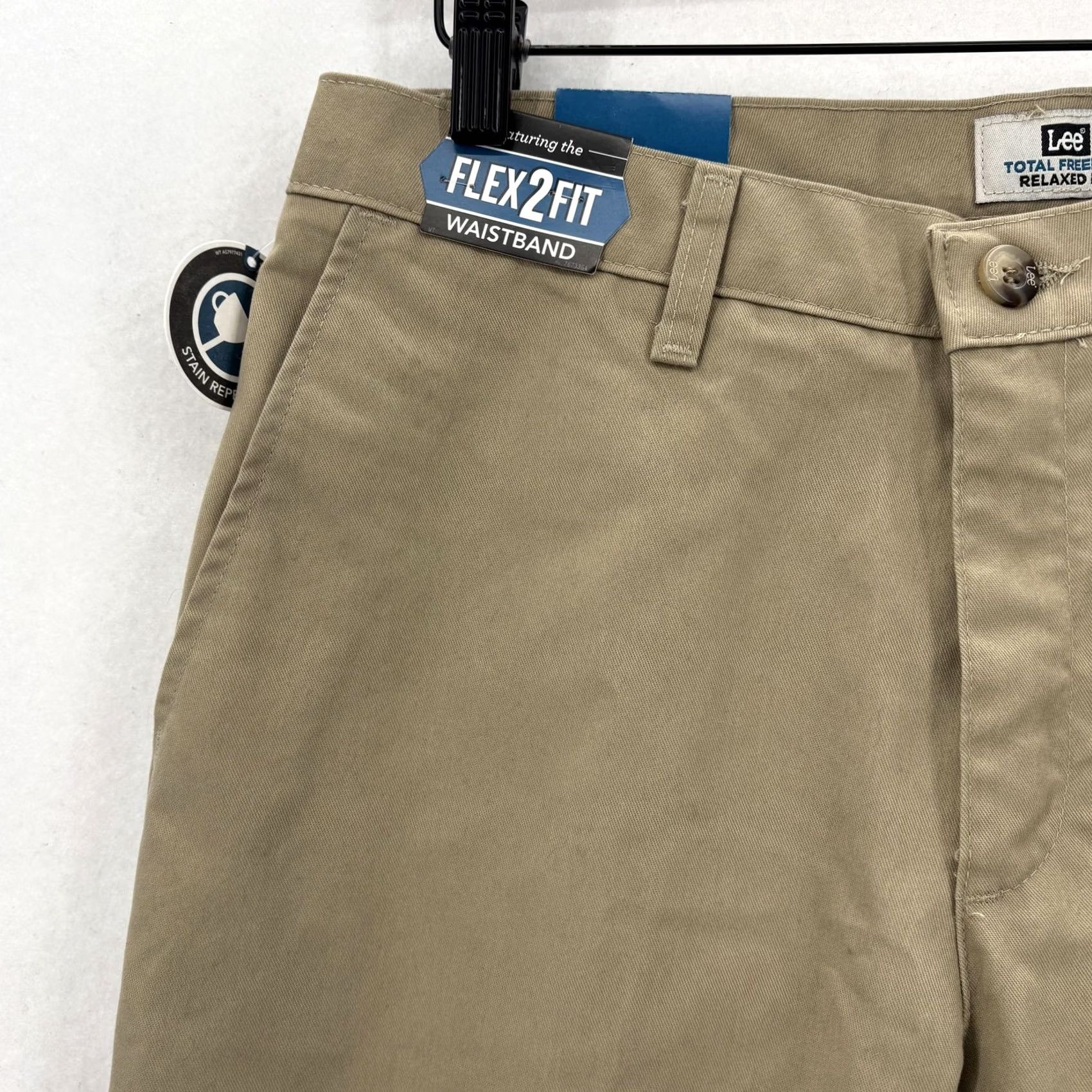 Lee Lee Total Freedom Pants Mens 30x32 Khaki Relaxed Flat Front No Iron Stretch Pockets Wrinkle Resistant Workwear Casual Shirt Dress Pants Size US 30 / EU 46 - 3 Thumbnail
