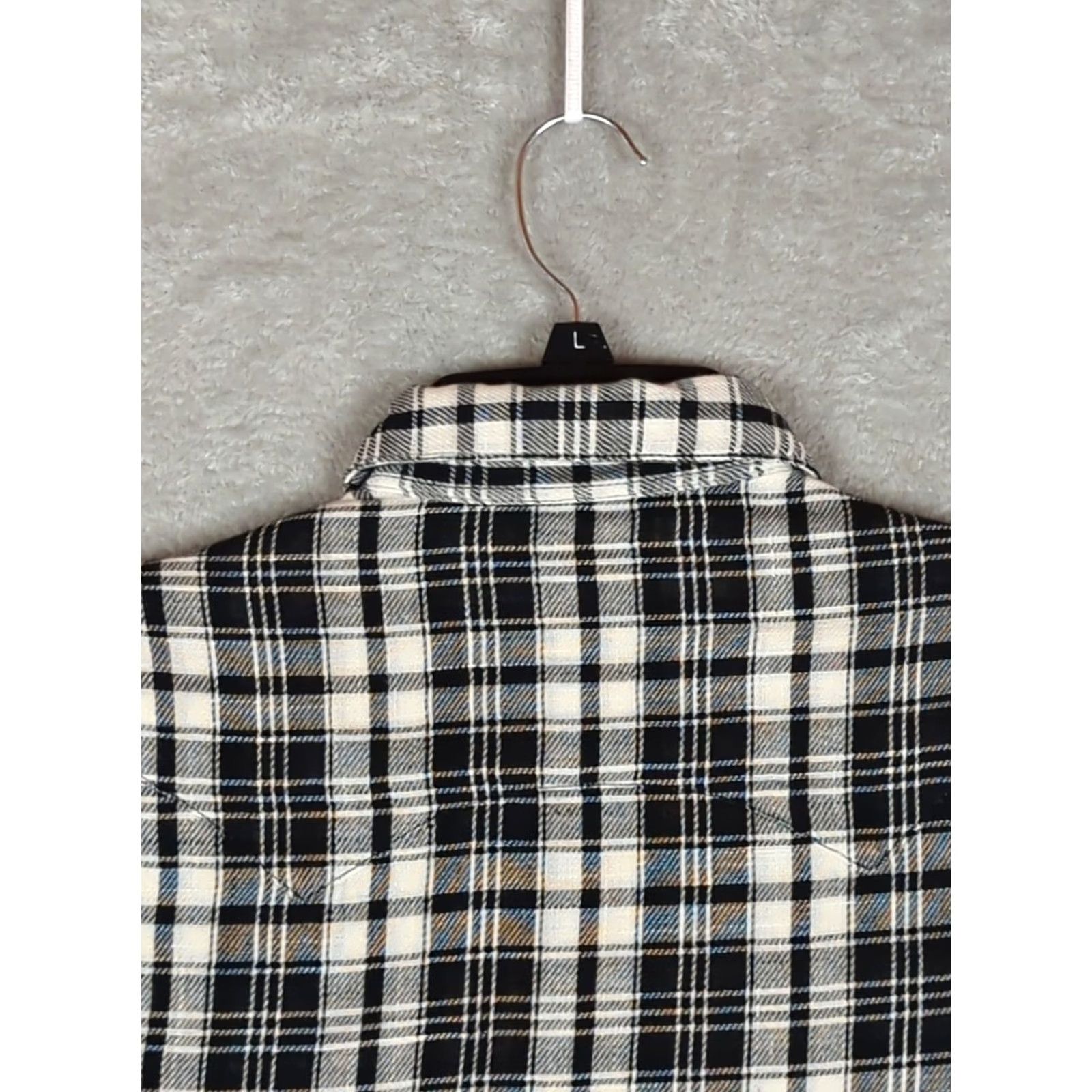 Polo Ralph Lauren POLO RALPH LAUREN Women Button-Up Shirt Black Ivory Plaid Long Sleeve Snap Western 10 Size L / US 10 / IT 46 - 5 Thumbnail