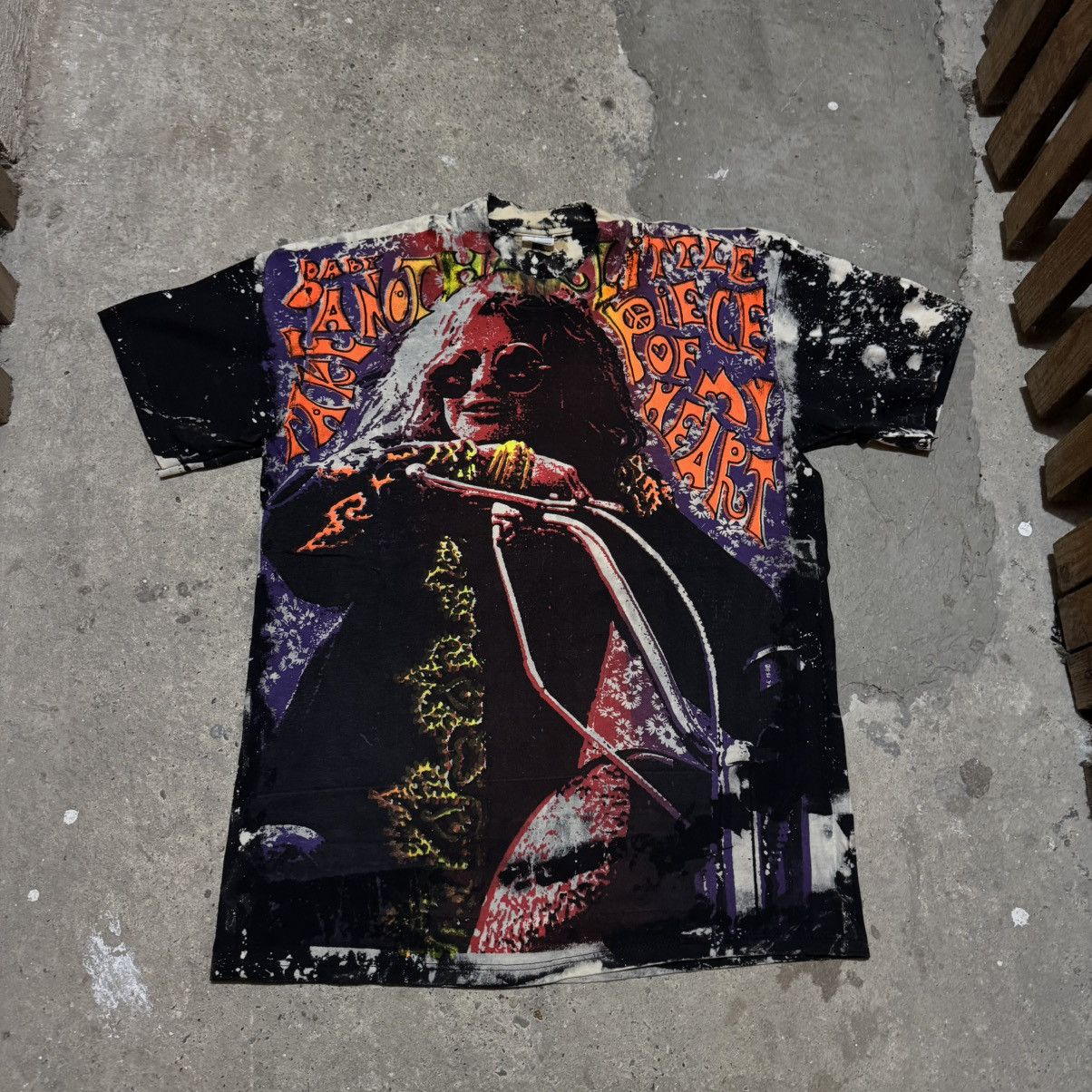 Band Tees × Vintage Vintage Mosquitohead Acid Wash Janis Joplin Tee stedman Size US L / EU 52-54 / 3 - 1 Thumbnail