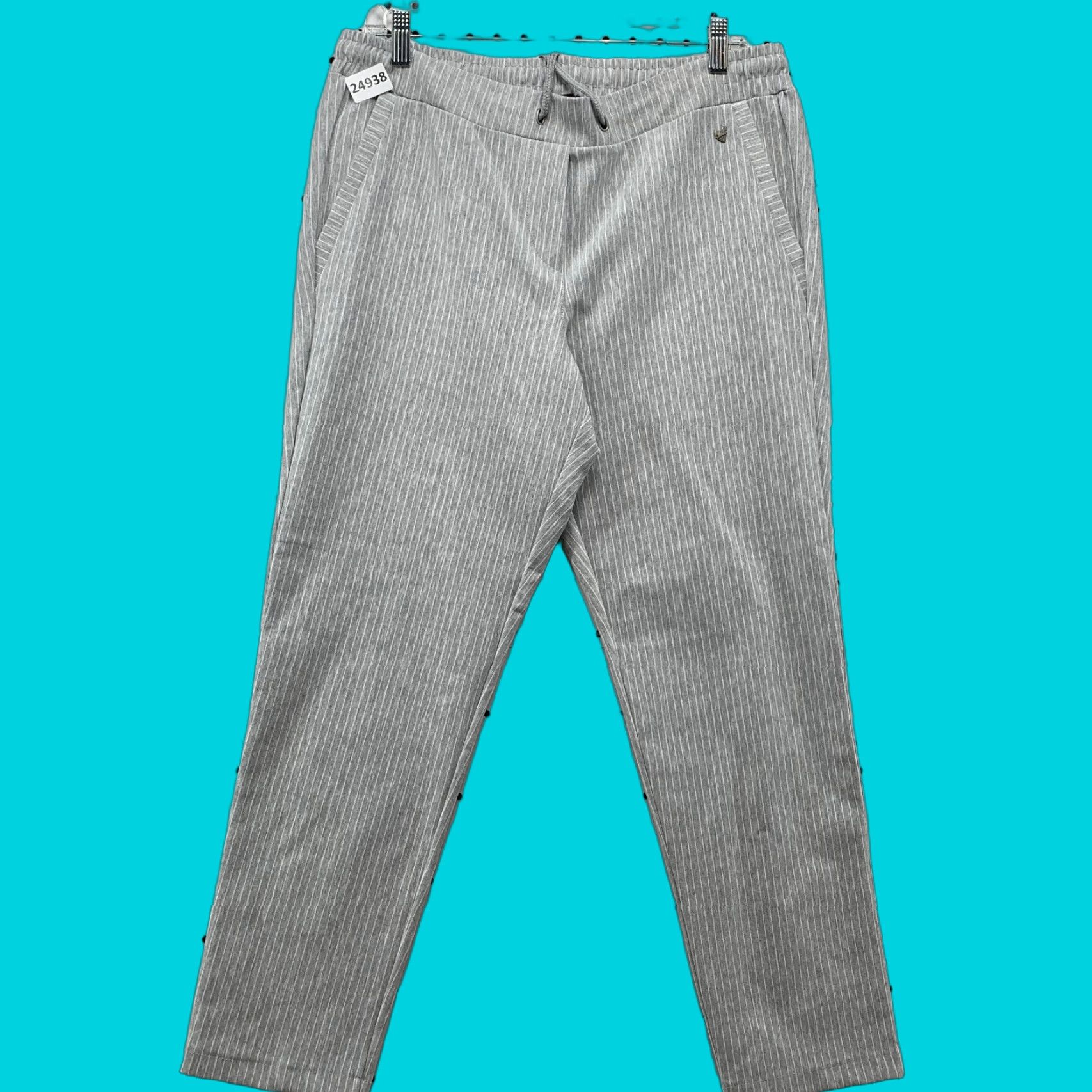 Vintage VINTAGE Kenny S. Gray Joggers Pants Adult Large 34x28.5 Fleece Pinstriped Gray White Athletic Approve Size US 33 - 1 Thumbnail