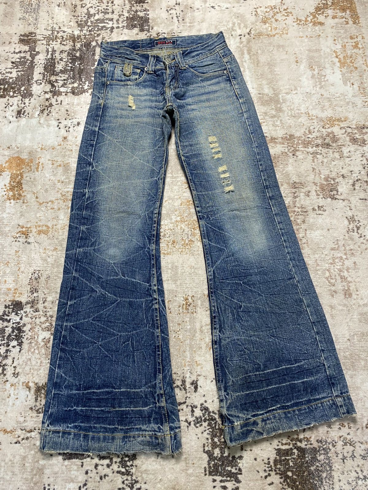 Hysteric Glamour Vintage Baggy Africa Taro Crack Mud Wash Size US 29 - 3 Thumbnail