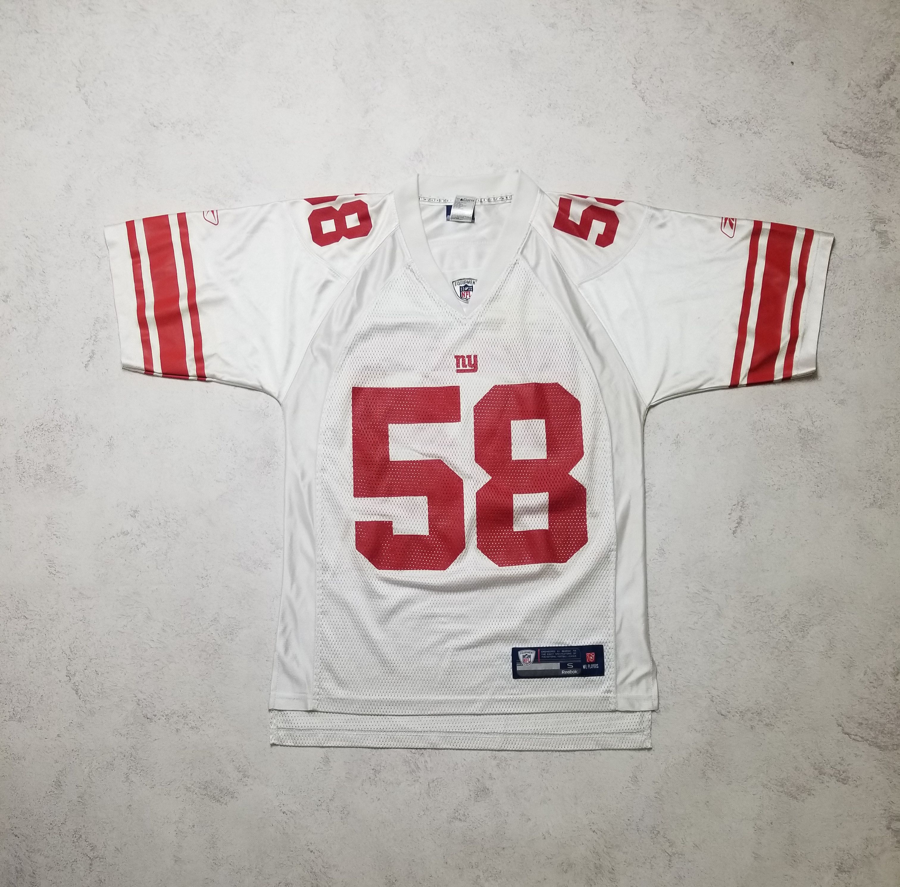 Reebok VTG REEBOK NFL EQUIPMENT NEW YORK GIANTS PIERCE #58 JERSEY Size US S / EU 44-46 / 1 - 1 Thumbnail