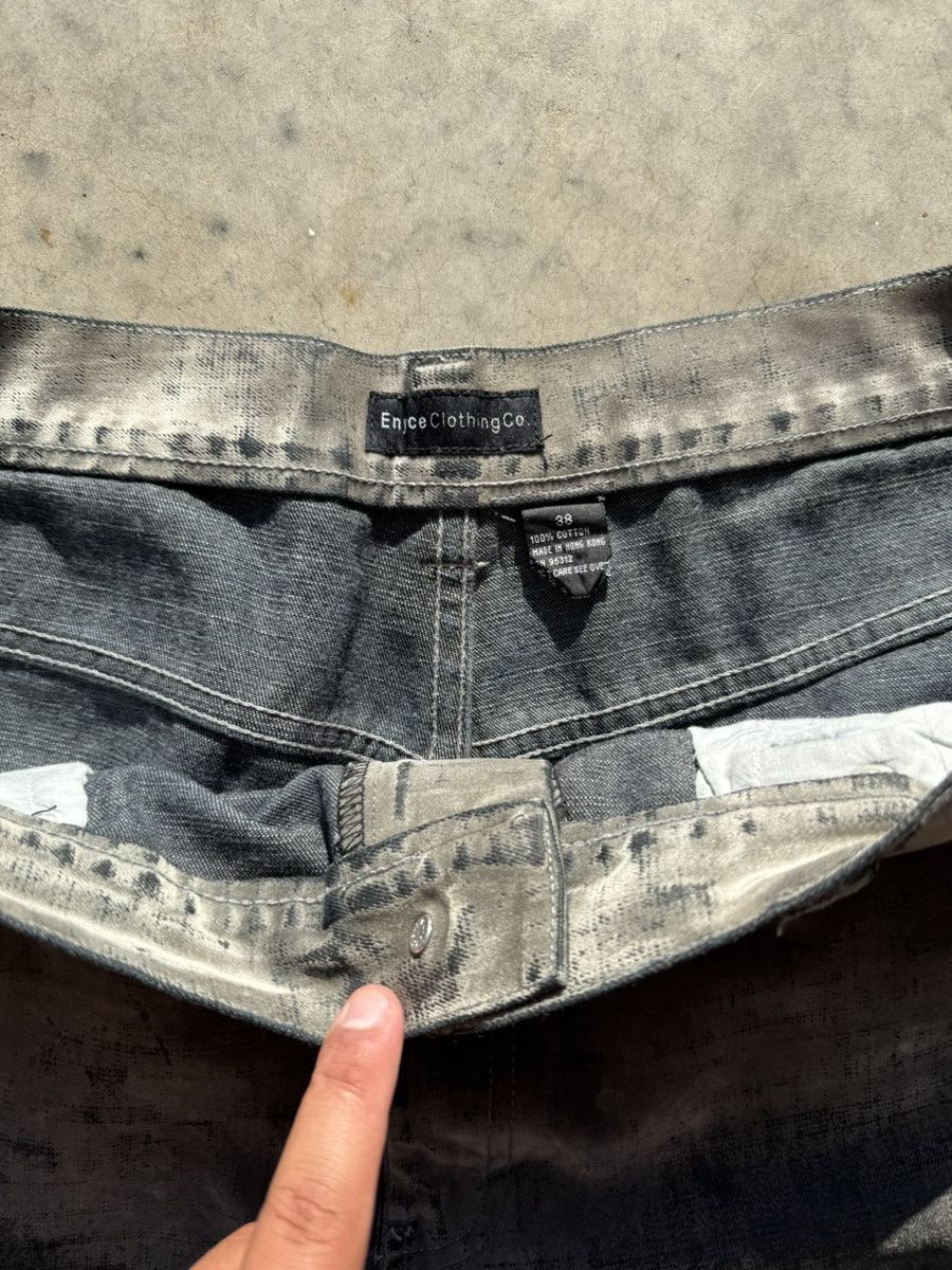 Enyce Crazy Y2k Enyce Velvet Velour Waxed Denim Pants Opium Rare Size US 36 / EU 52 - 8 Thumbnail