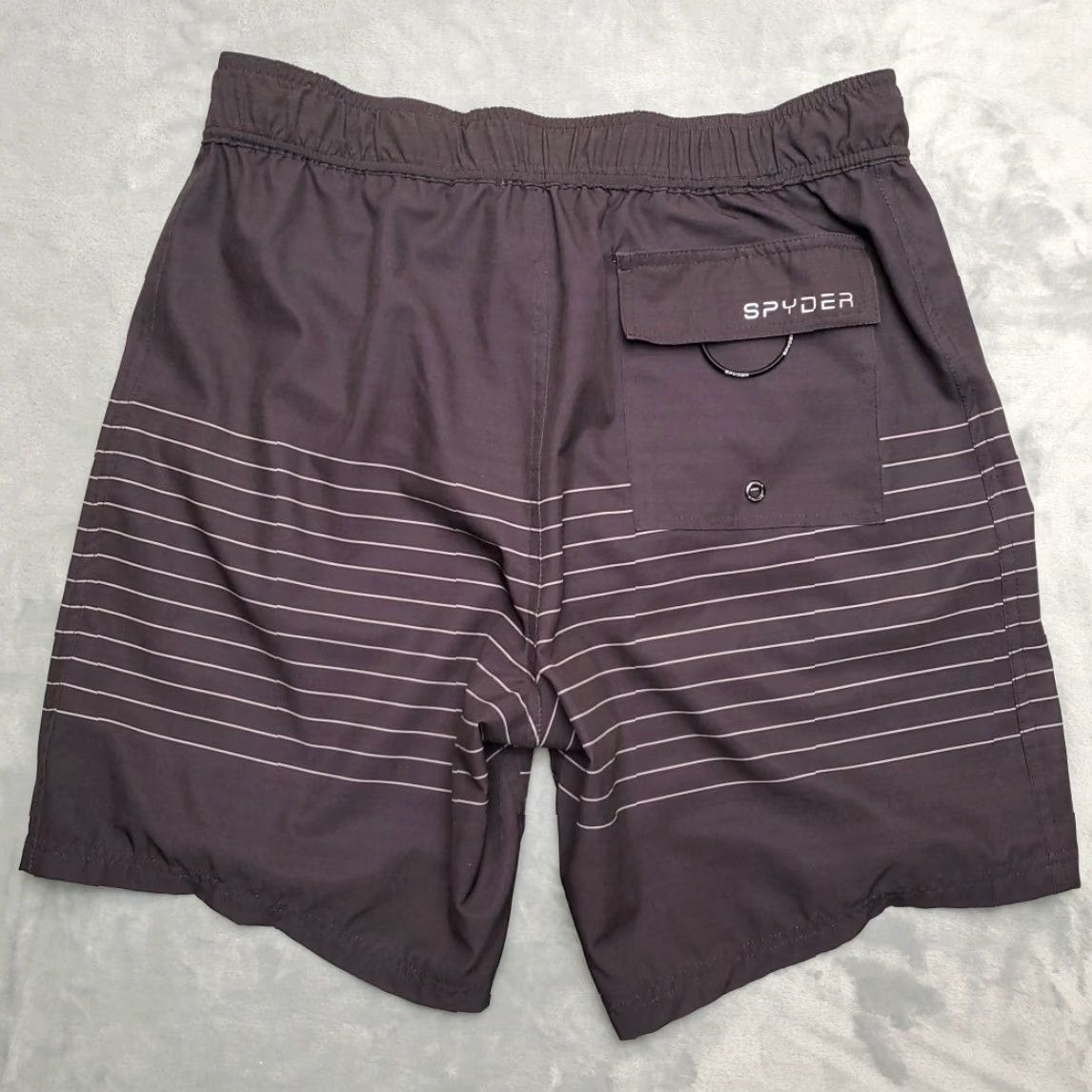 Spyder Spyder Board Shorts Mens Large Black Lined Swim Bathing Surf Outdoors Casual Bottom Size US 33 - 7 Thumbnail
