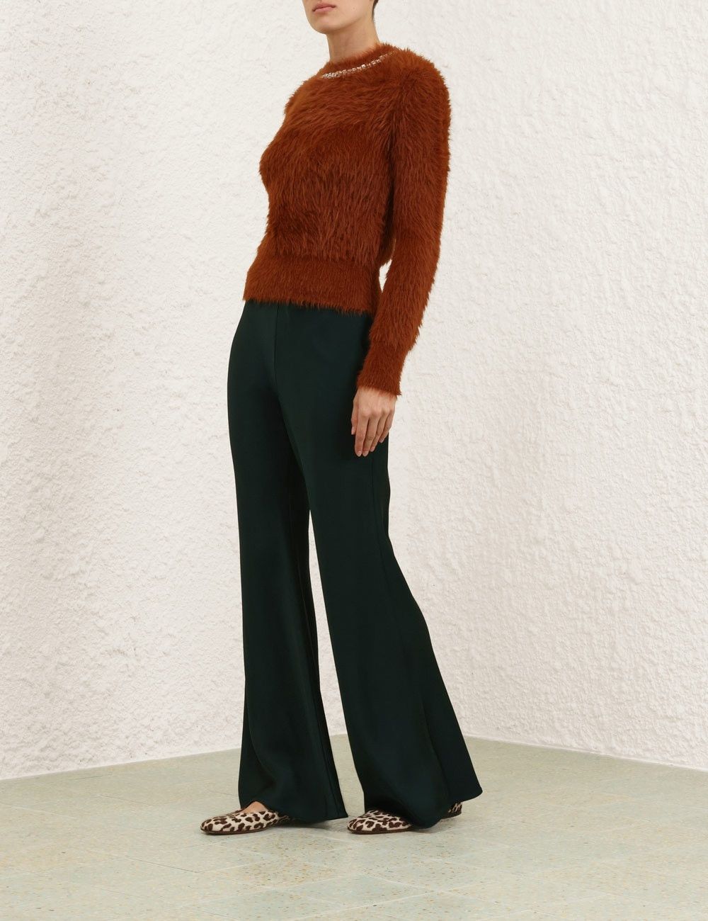 Zimmermann oc11z0925 Eden Slouch Flare Pant in Bottle Green Size 30" / US 8 / IT 44 - 7 Thumbnail