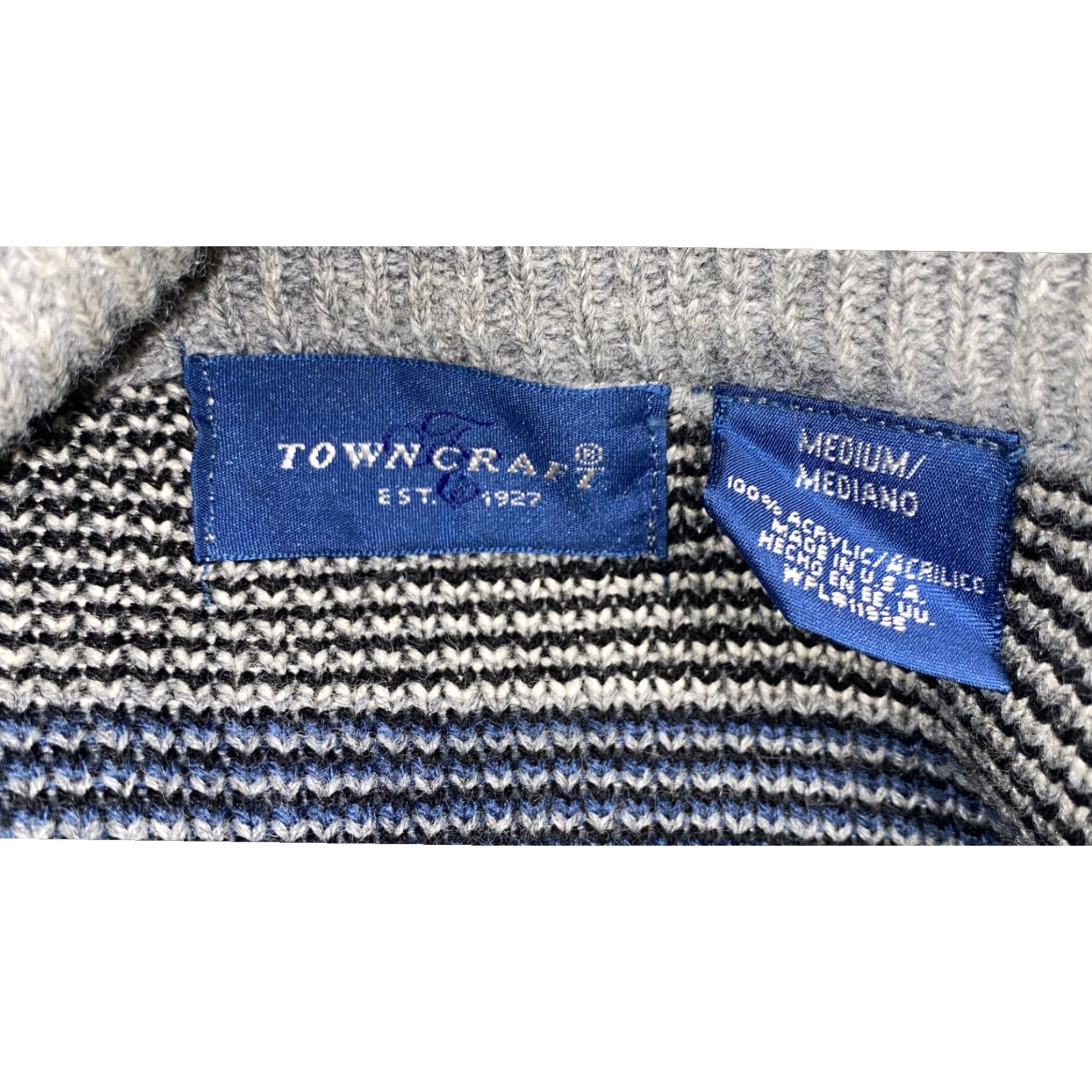 Vintage Towncraft Mens Gray Full Zip Acrylic Sweater Size M USA Made Size US M / EU 48-50 / 2 - 6 Thumbnail