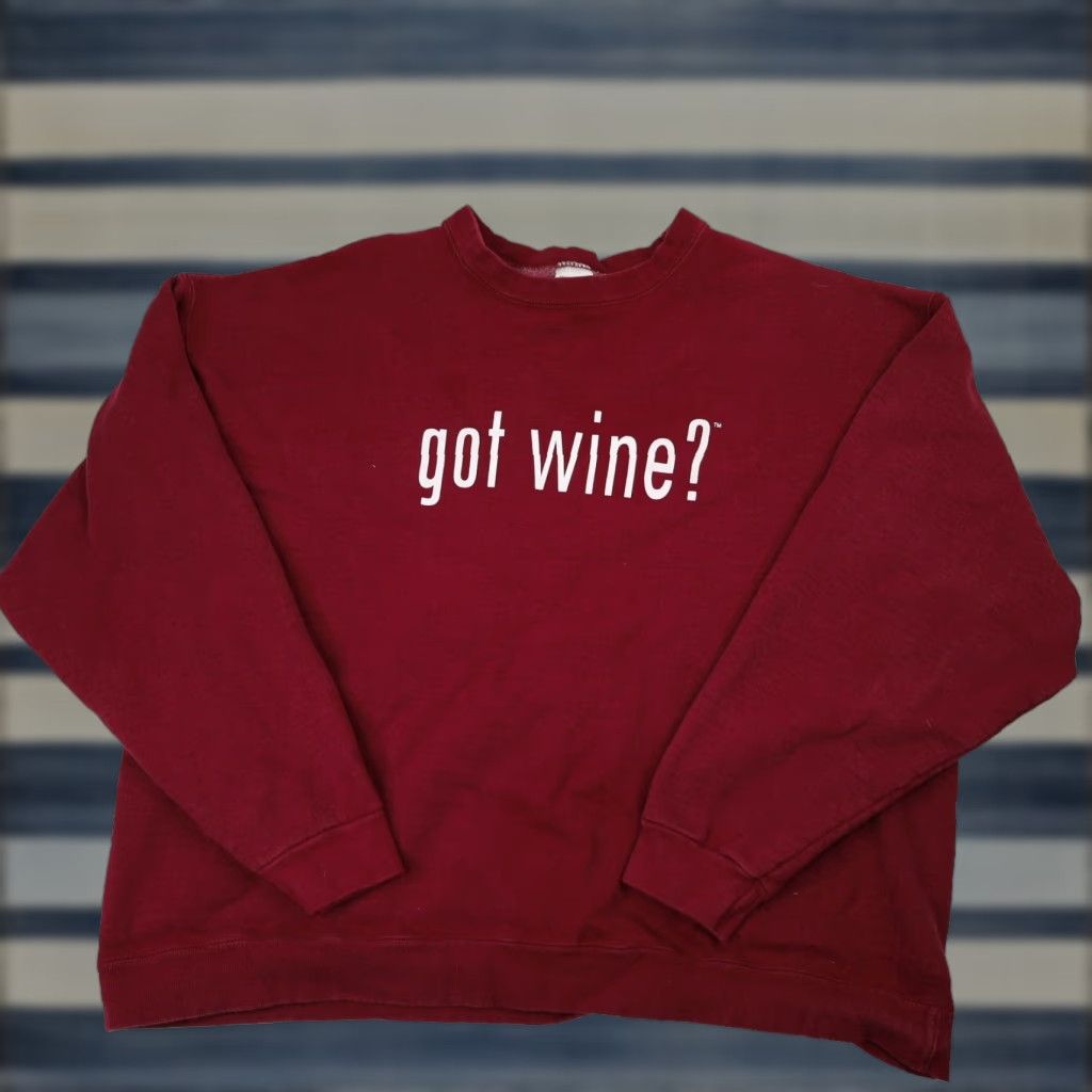 Vintage VINTAGE Got Wine Parody Mens XXL Graphic Sweatshirt Red Size US XXL / EU 58 / 5 - 1 Thumbnail